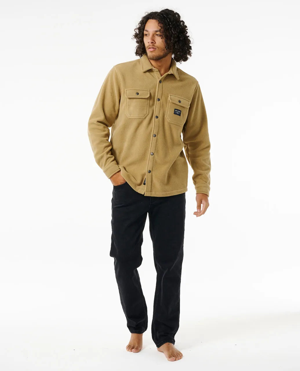 Party Pack Polar Fleece Shirt | Dark Khaki - Rip Curl - Beechworth Emporium