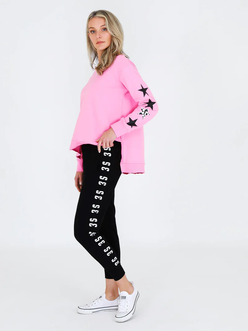 Rhodes Leopard Star Print Sweatshirt | Fondant Pink - 3rd Story - Beechworth Emporium