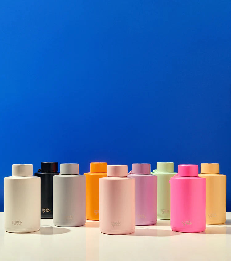 Ceramic Reusable Bottle w Straw Lid 68oz | Neon Orange - Frank Green - Beechworth Emporium