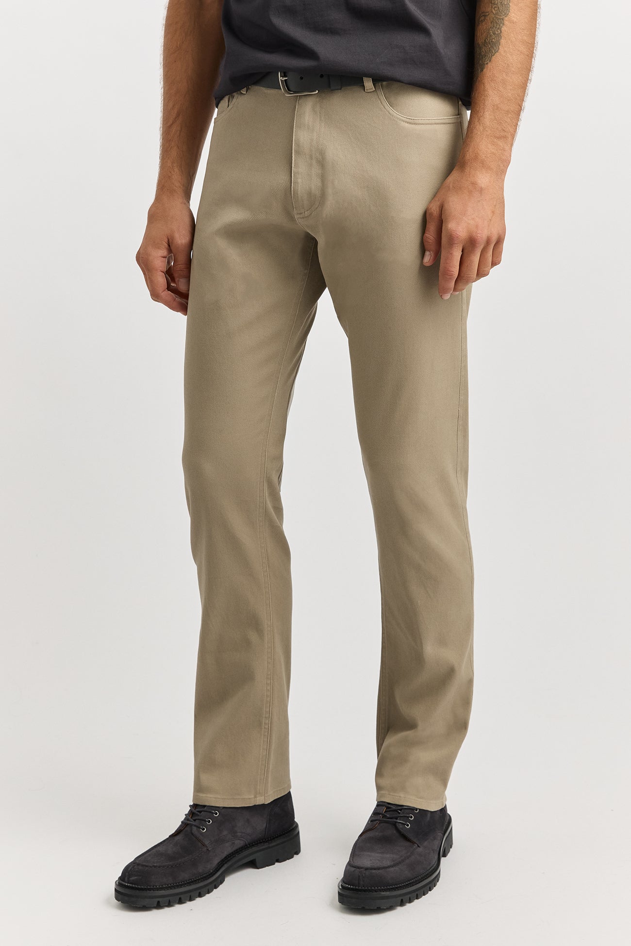 Regular Cotton Twill Pant | Biscuit
