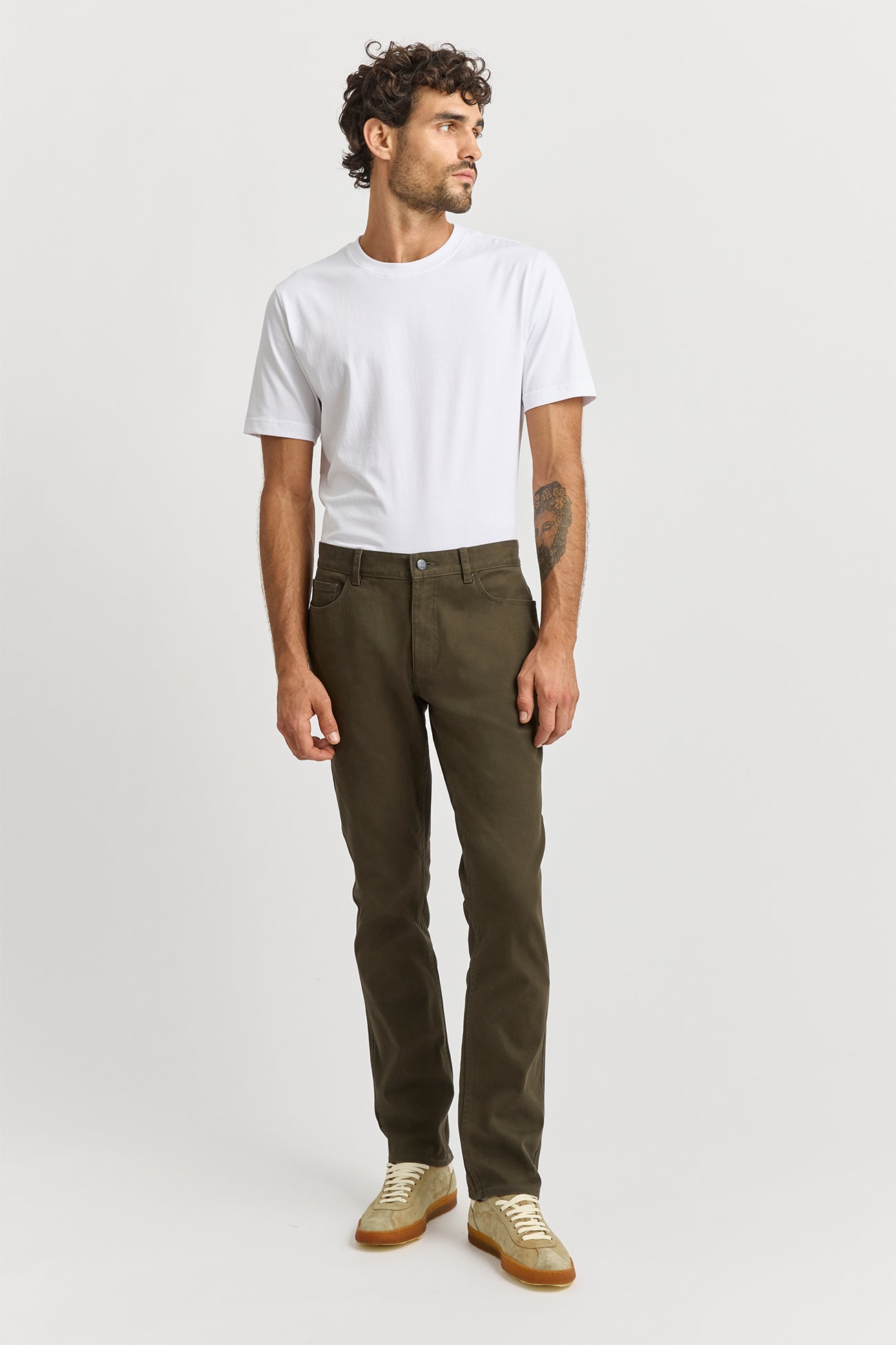 Regular Cotton Twill Pant | Olive