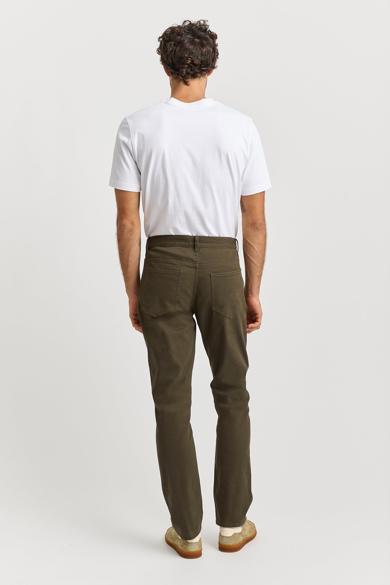 Regular Cotton Twill Pant | Olive