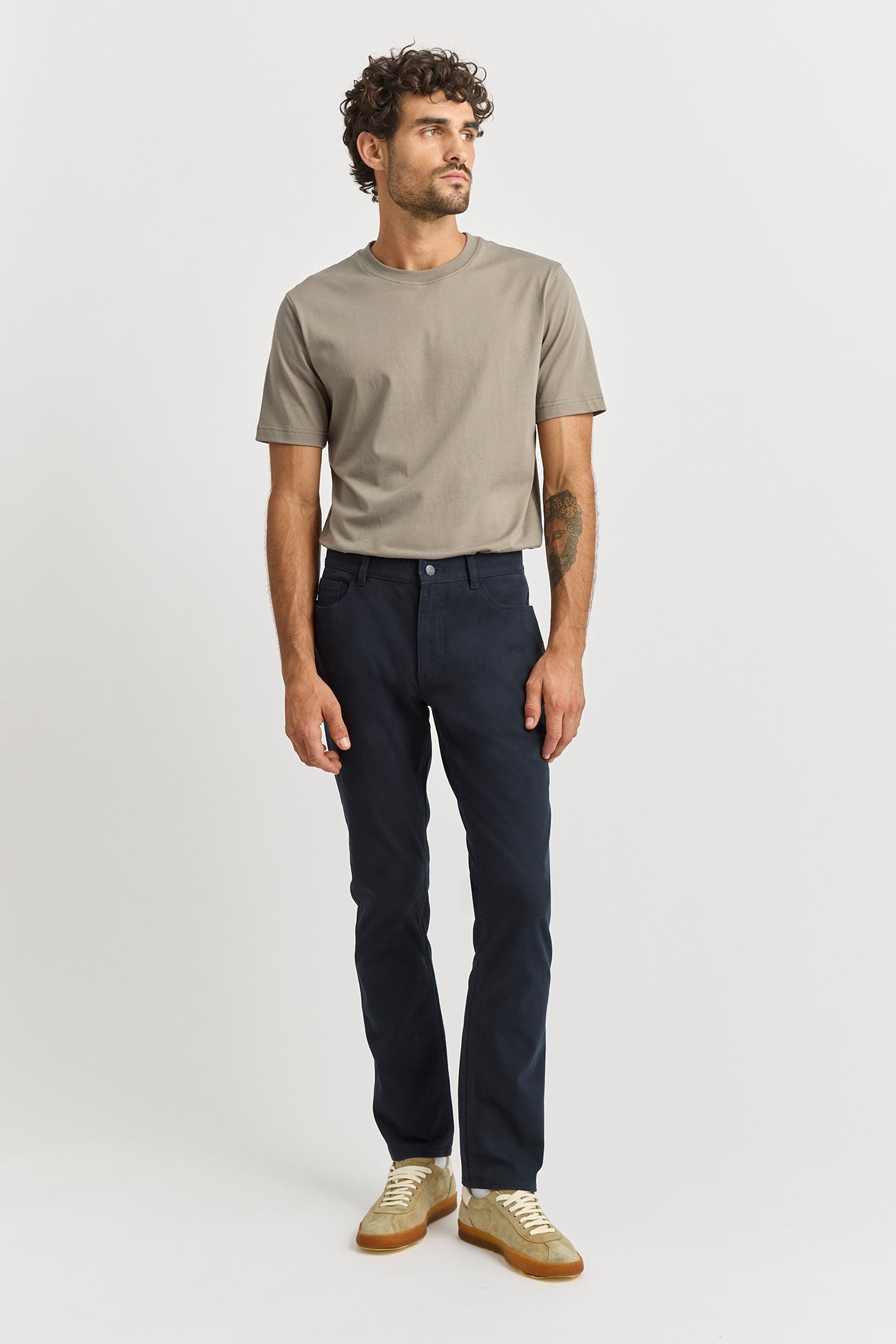 Regular Cotton Twill Pant | Navy