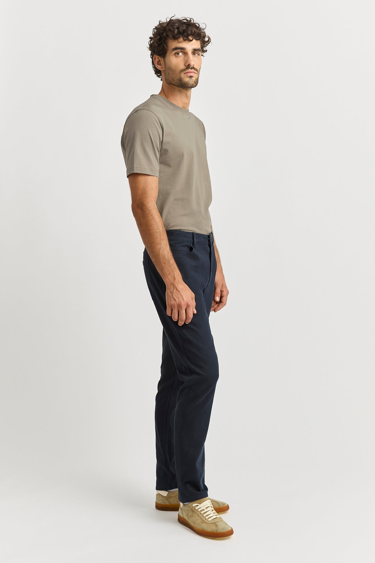 Regular Cotton Twill Pant | Navy