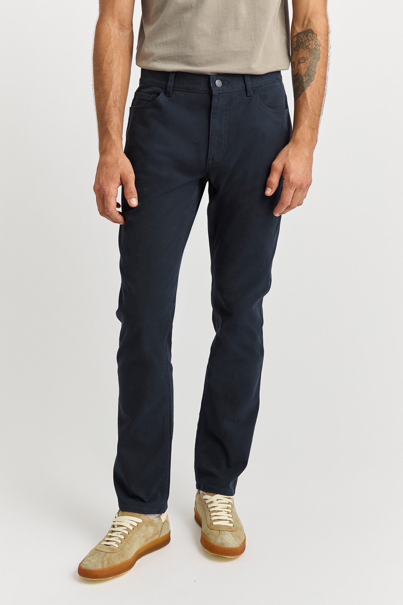 Regular Cotton Twill Pant | Navy