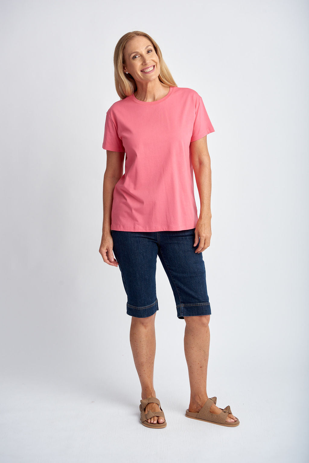 Basic Crew Neck Tee | Coral -  - Beechworth Emporium