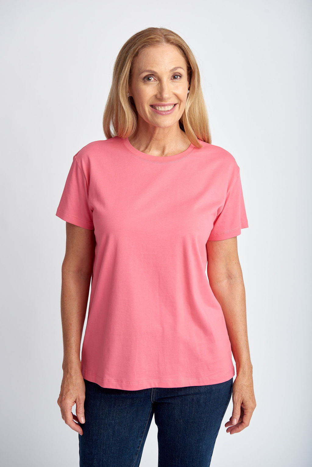 Basic Crew Neck Tee | Coral -  - Beechworth Emporium