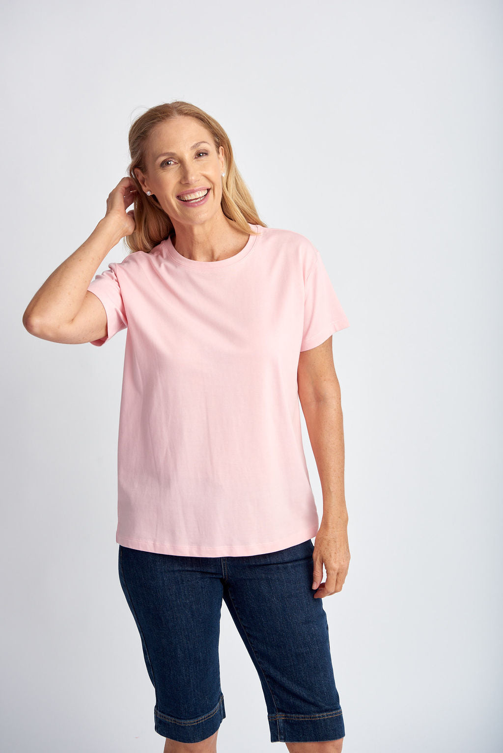 Basic Crew Neck Tee | Tickle Pink -  - Beechworth Emporium