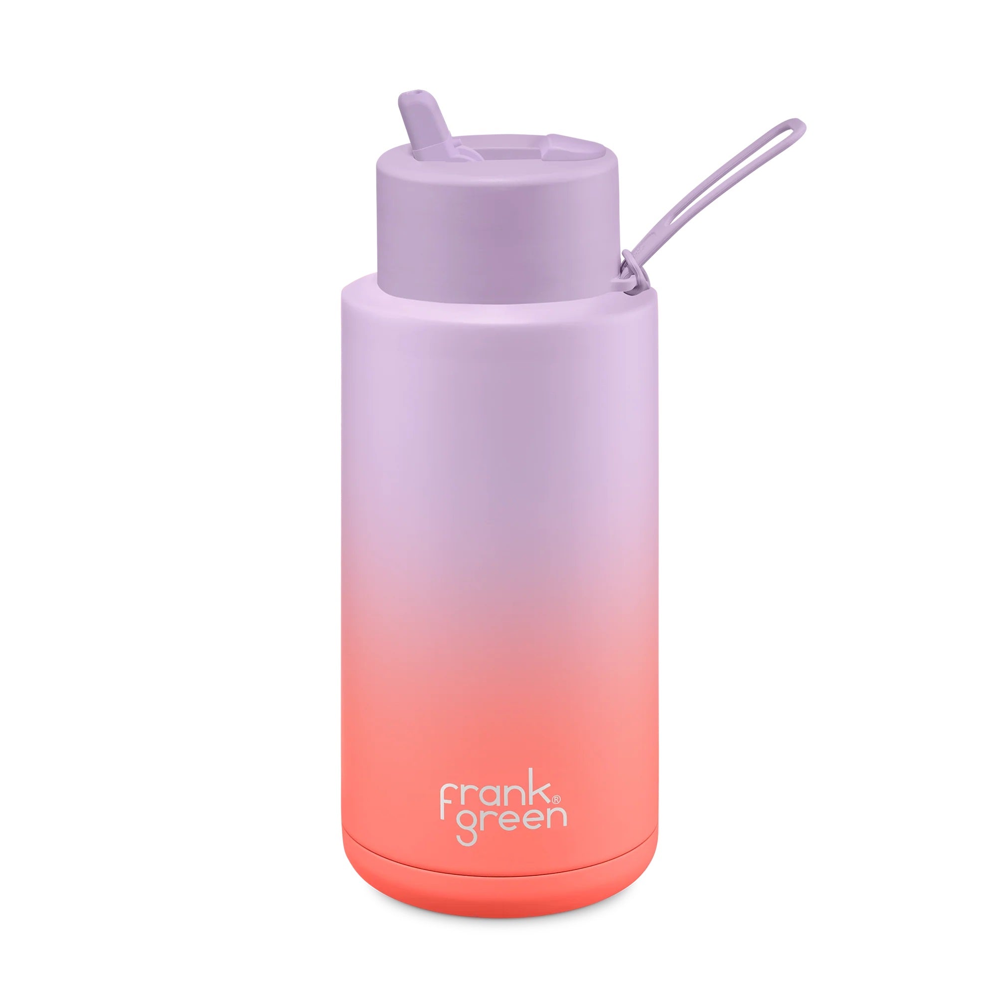 Gradient Ceramic Reusable Bottle 34oz | Lilac Haze / Living Coral