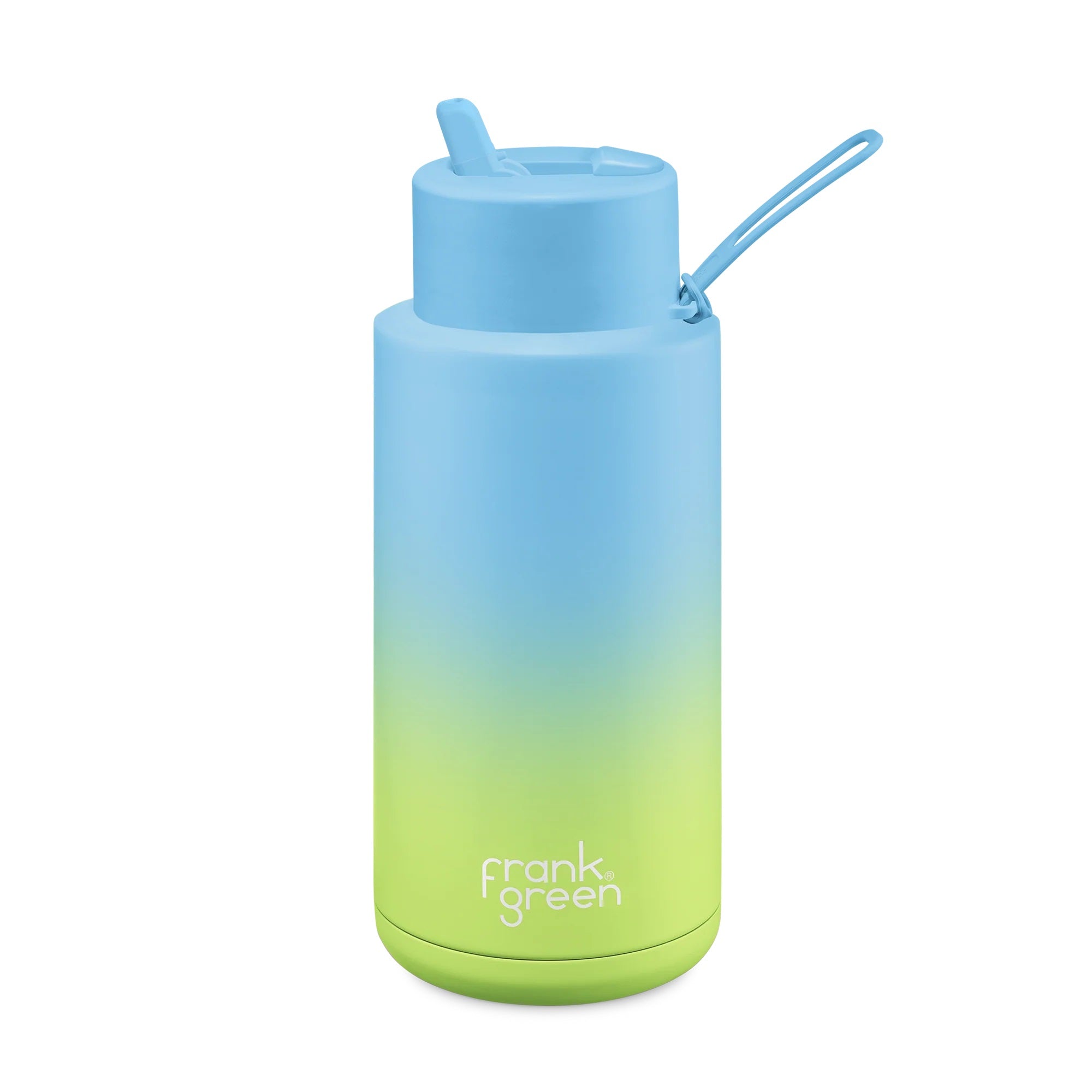 Gradient Ceramic Reusable Bottle 34oz | Sky Blue / Pistachio Green