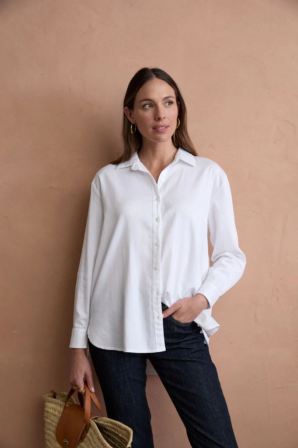 Cotton Poplin Oversized Basic Shirt -  - Beechworth Emporium