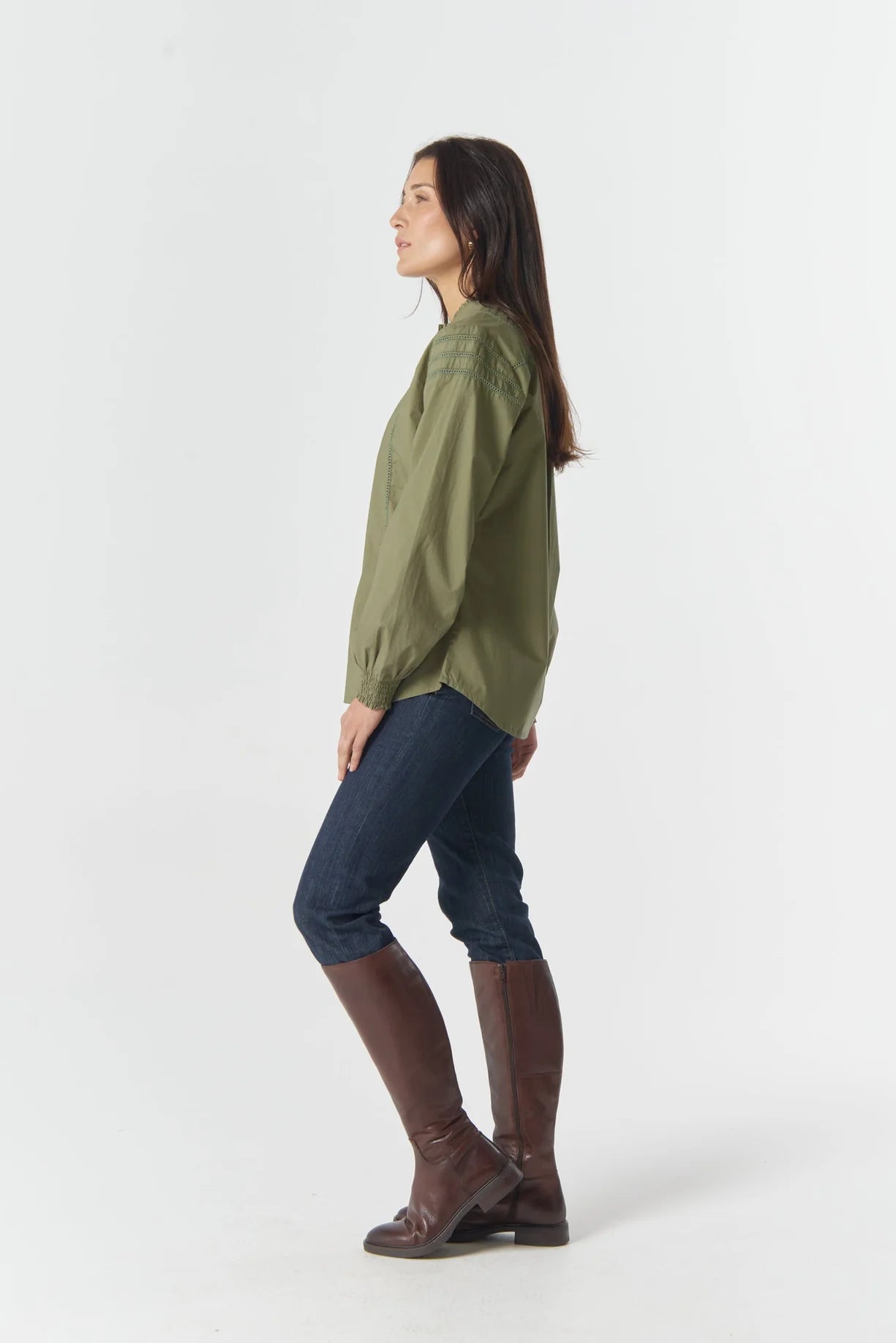 Misty Cotton Blouse | Sage