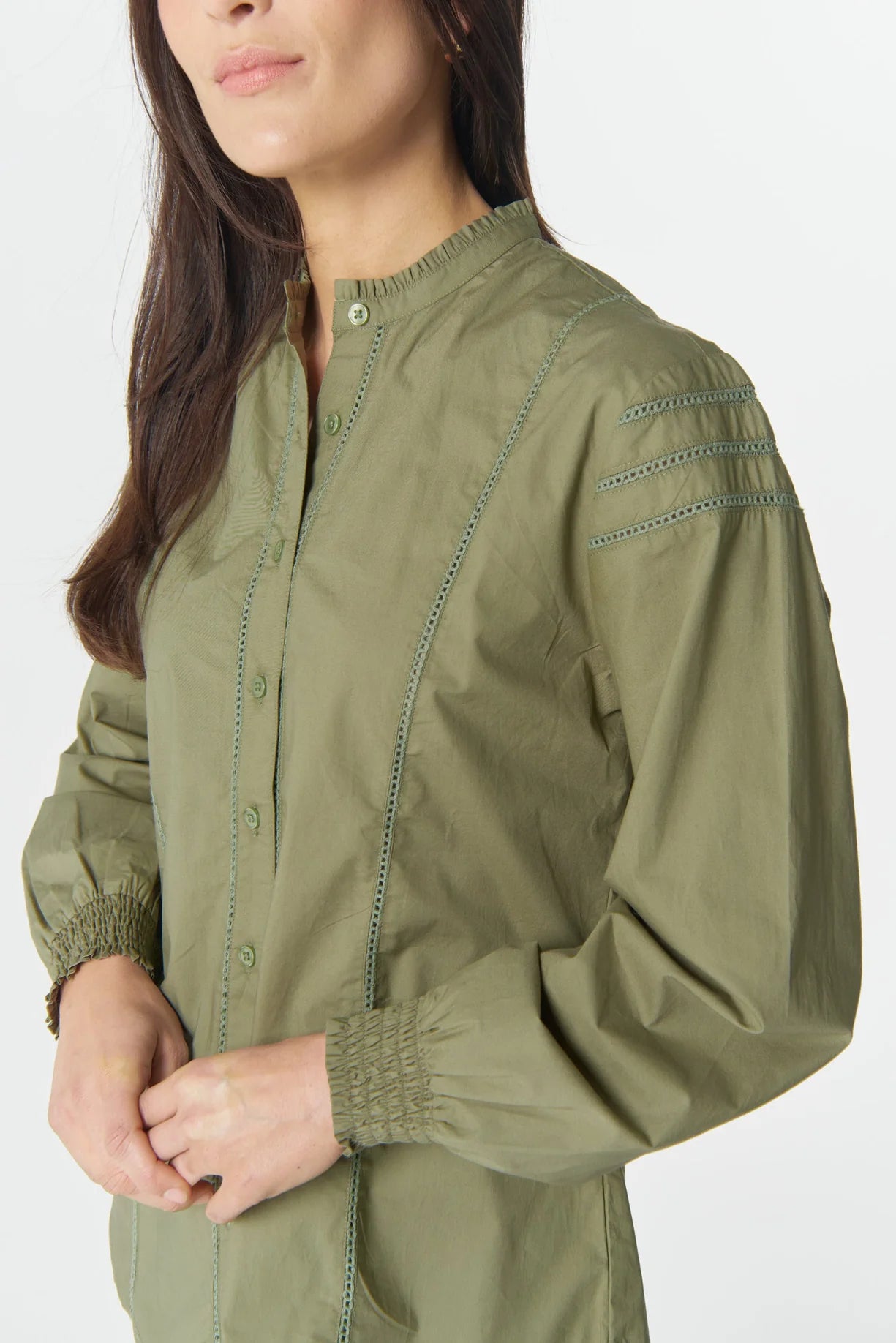 Misty Cotton Blouse | Sage