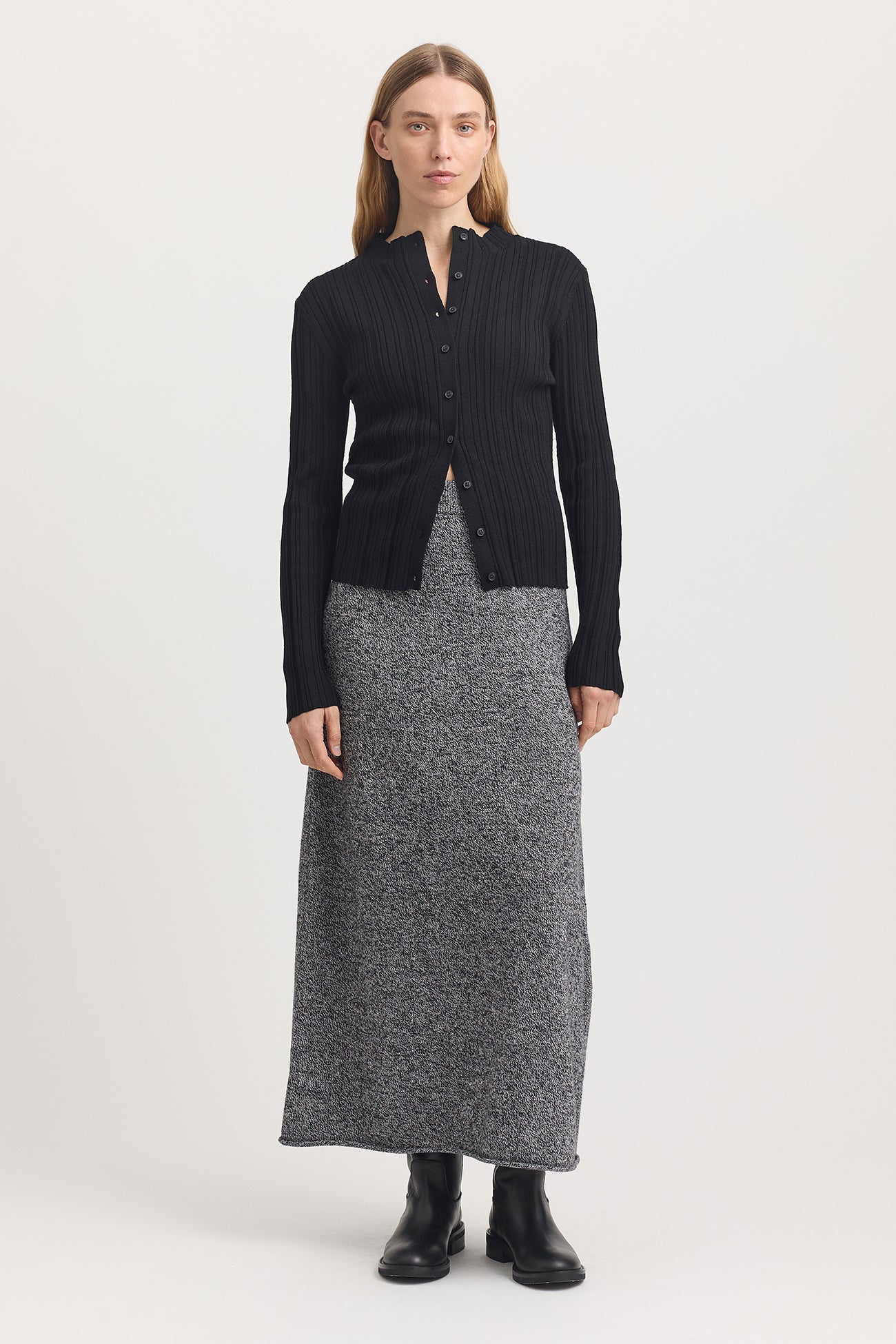 Variegated Rib Cardigan | Black -  - Beechworth Emporium