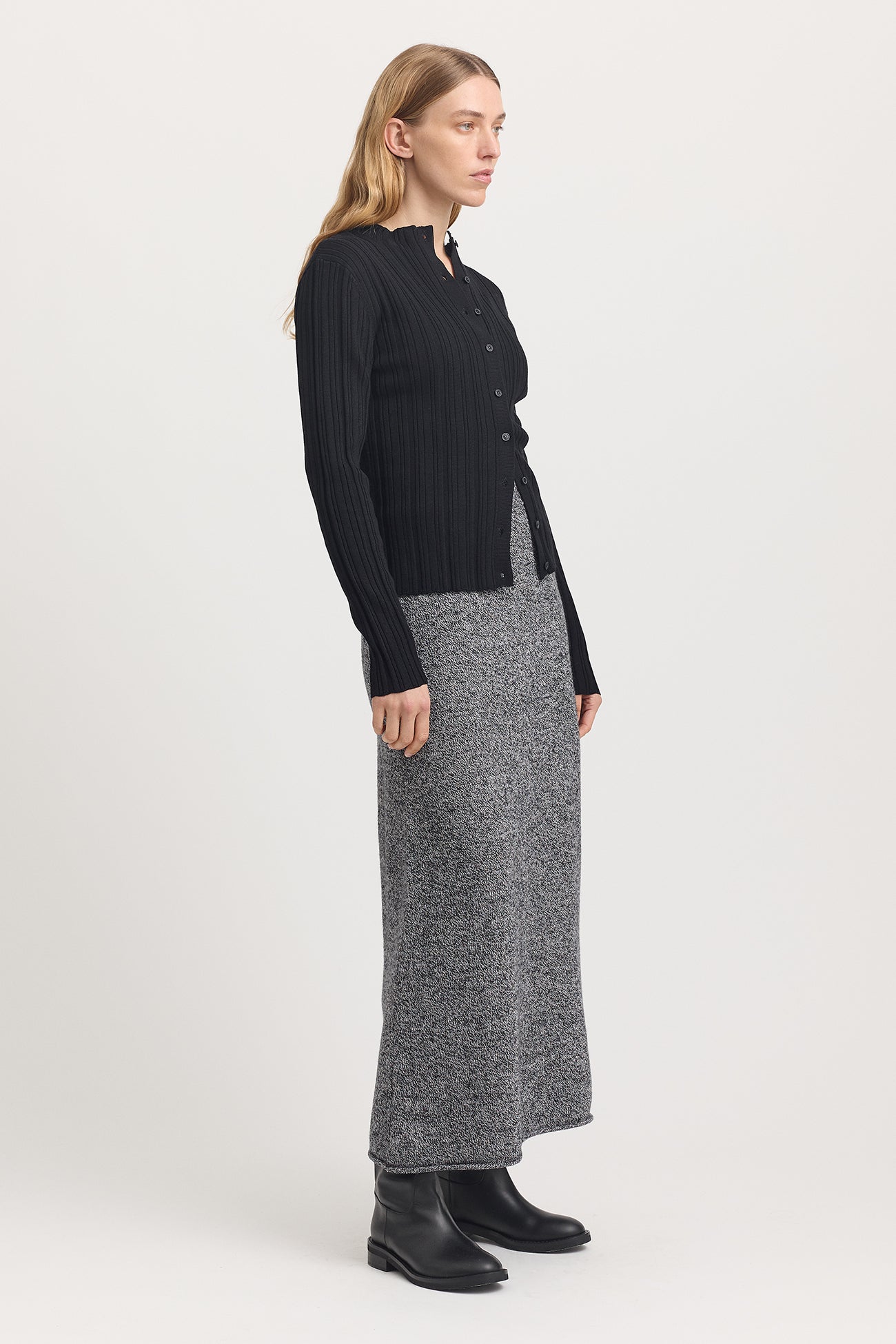 Variegated Rib Cardigan | Black -  - Beechworth Emporium