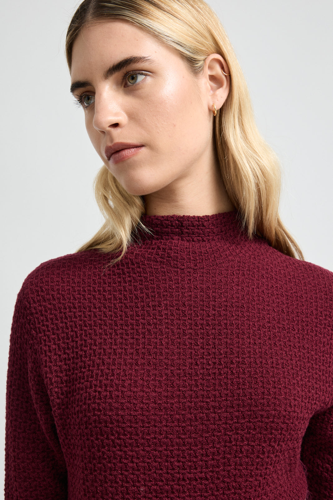 Texture Stitch Top | Dark Cherry - Toorallie - Beechworth Emporium