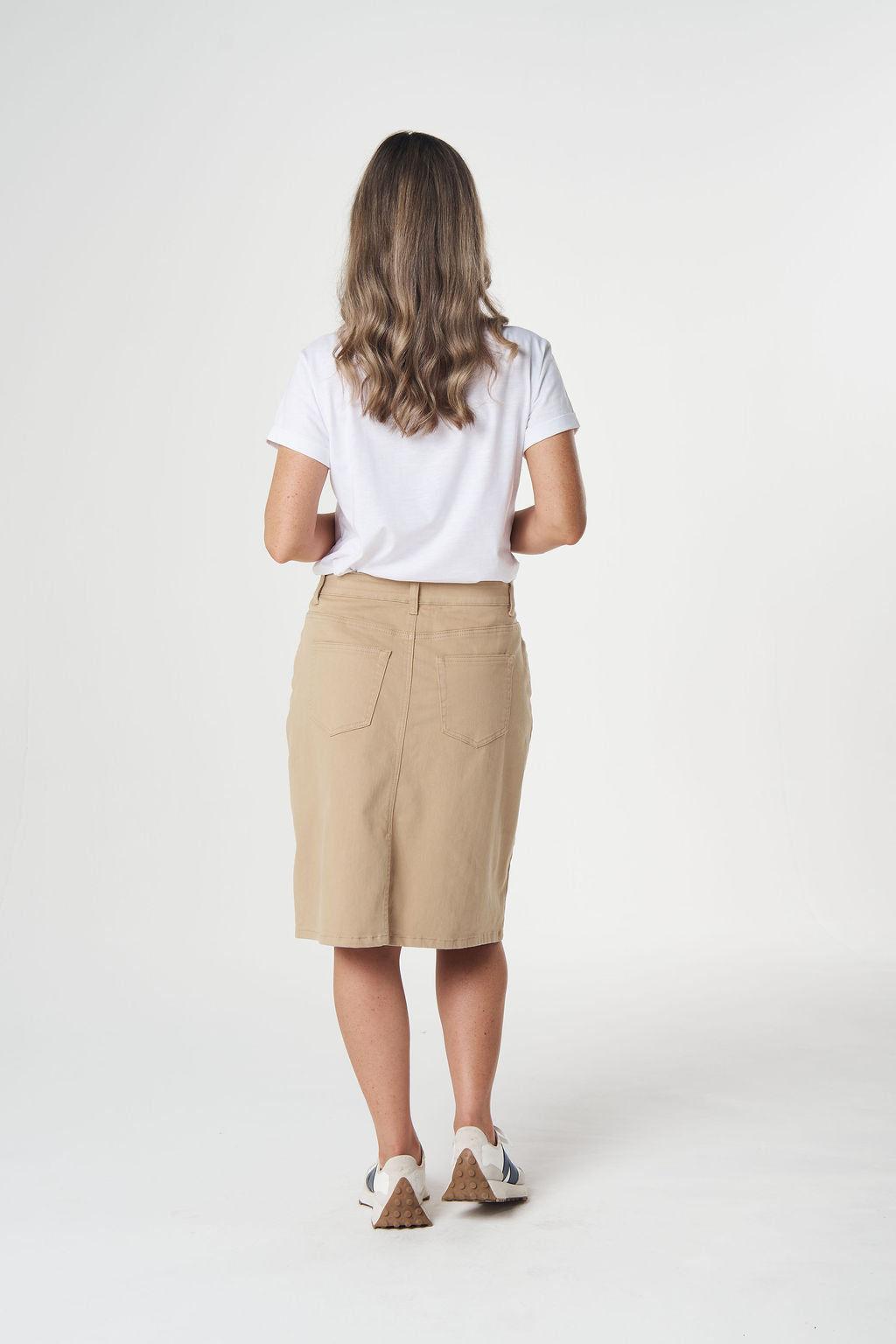 5 Pocket Knee Length Skirt | Camel