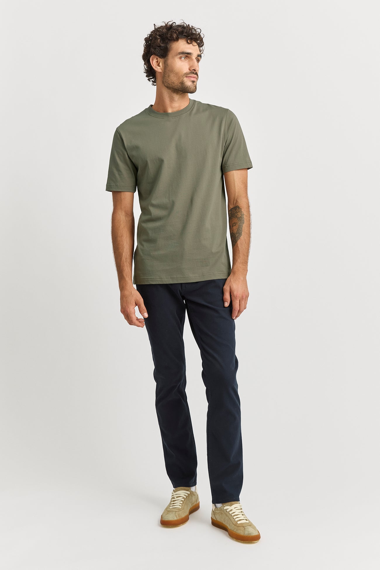 Crew Neck T-Shirt | Dusty Green