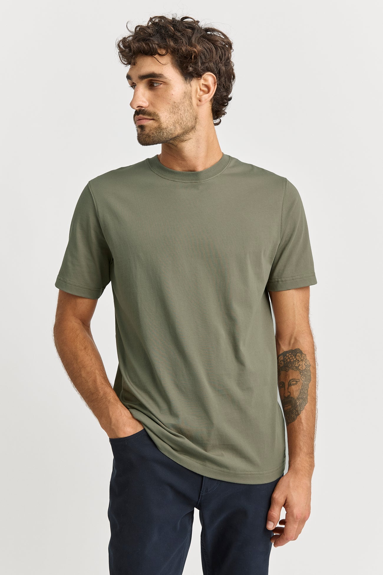 Crew Neck T-Shirt | Dusty Green