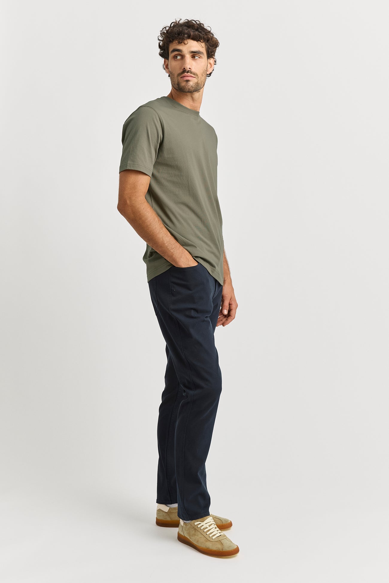 Crew Neck T-Shirt | Dusty Green