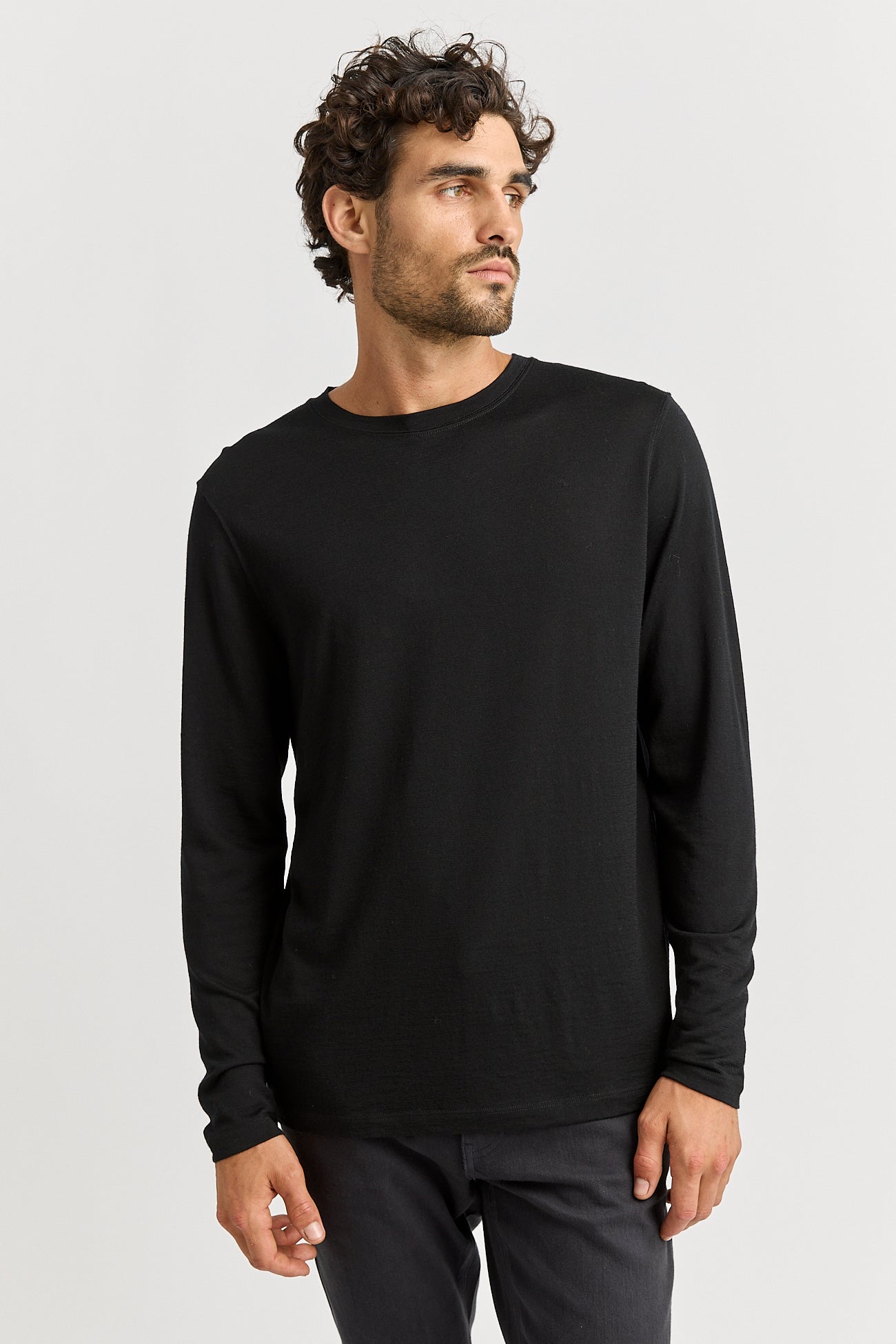 Merino Long Sleeve T-Shirt | Black -  - Beechworth Emporium
