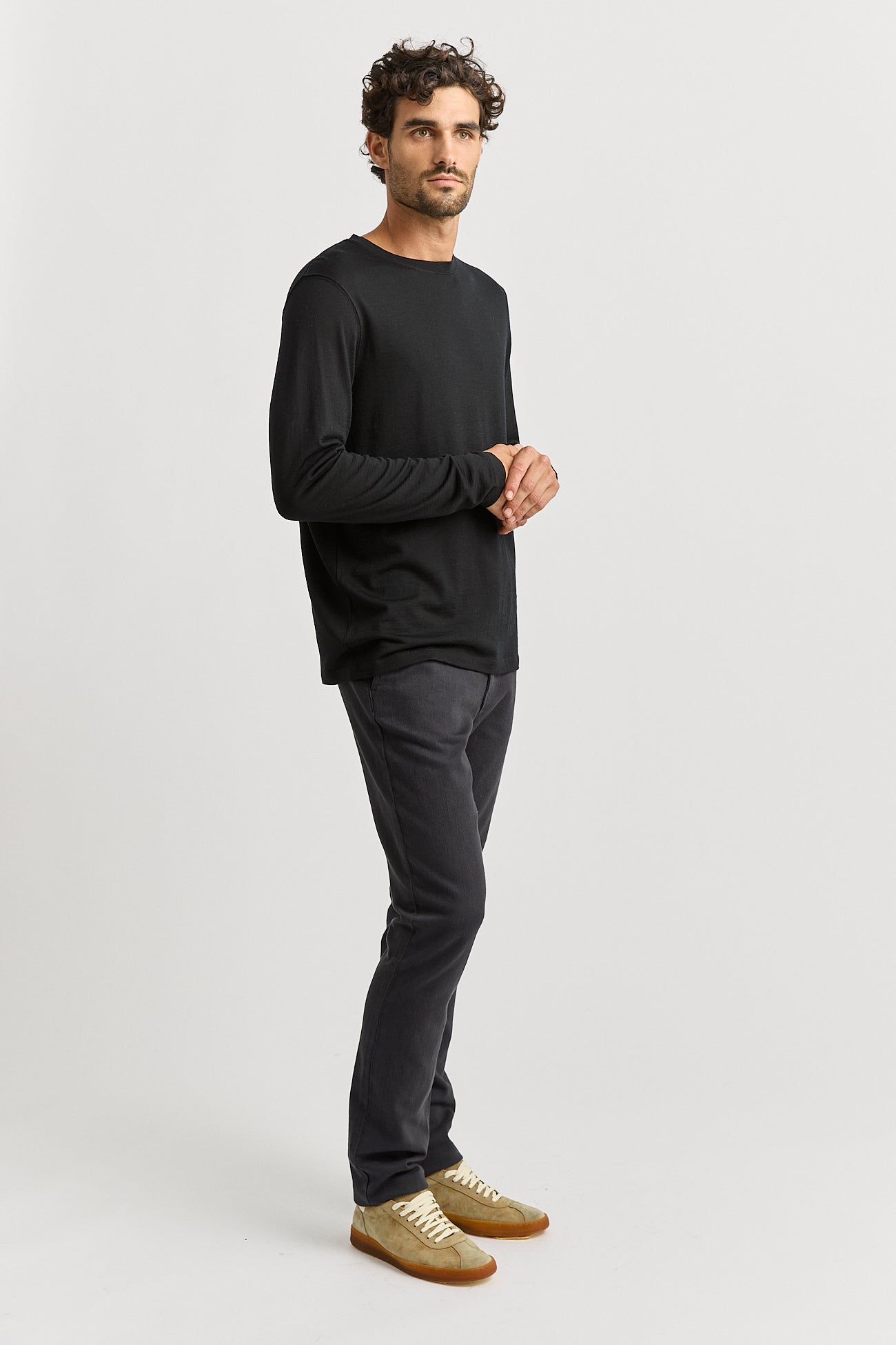 Merino Long Sleeve T-Shirt | Black -  - Beechworth Emporium
