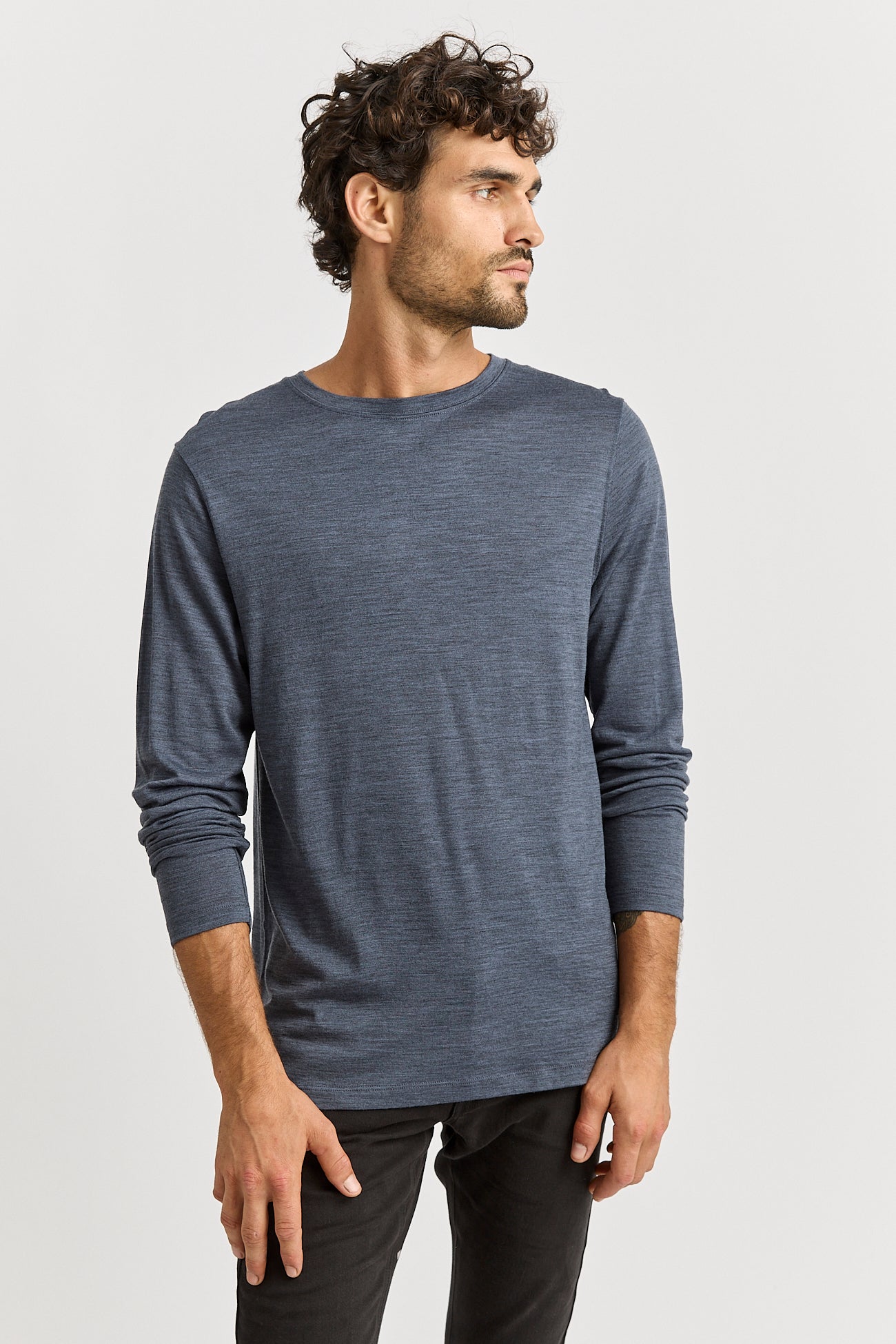 Merino Long Sleeve T-Shirt | Blue Slate -  - Beechworth Emporium
