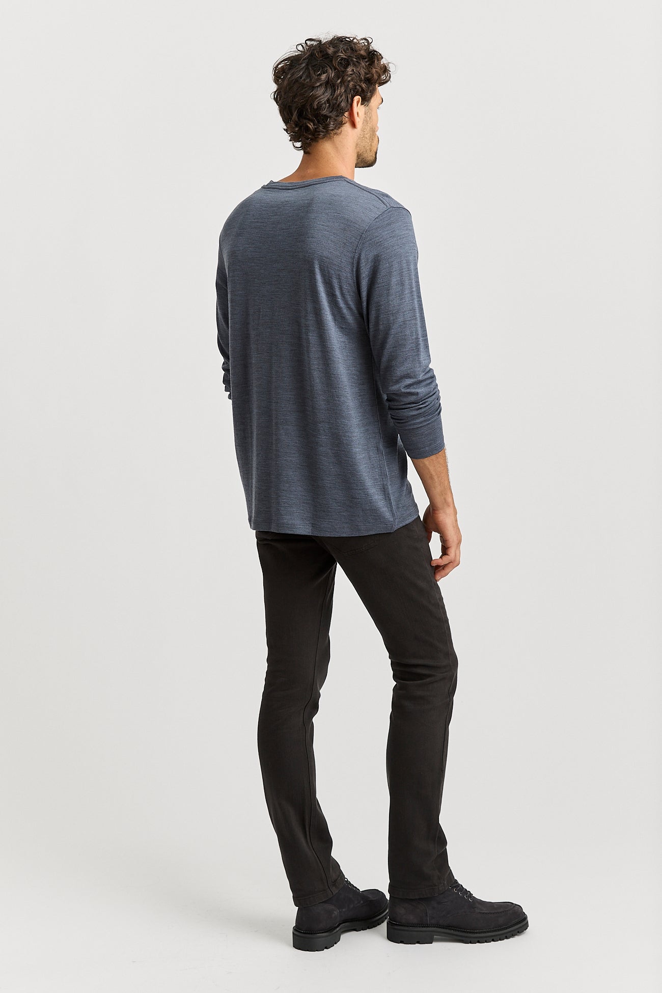 Merino Long Sleeve T-Shirt | Blue Slate -  - Beechworth Emporium