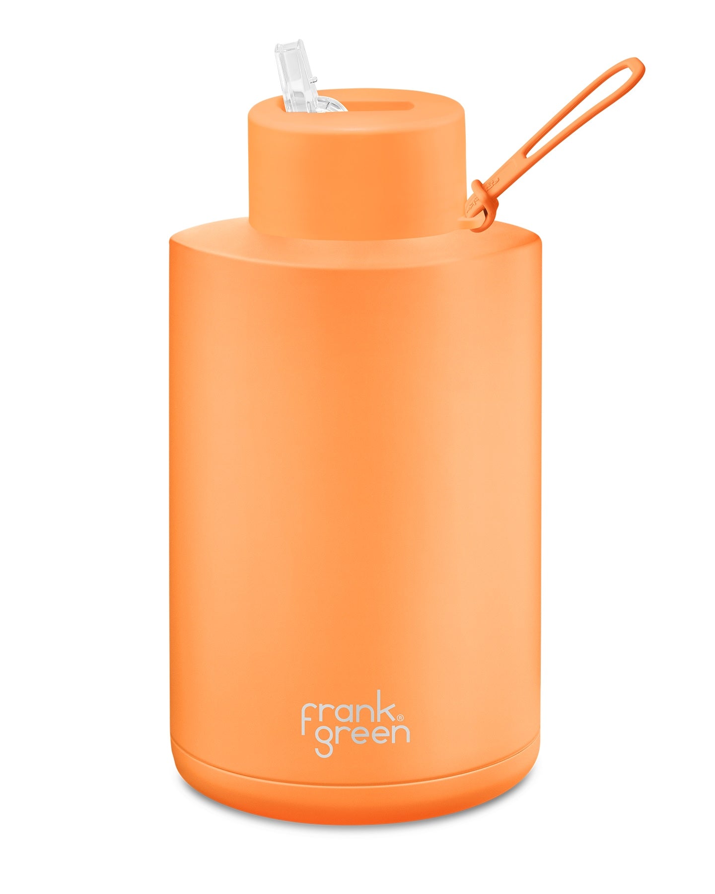 Ceramic Reusable Bottle w Straw Lid 68oz | Neon Orange - Frank Green - Beechworth Emporium