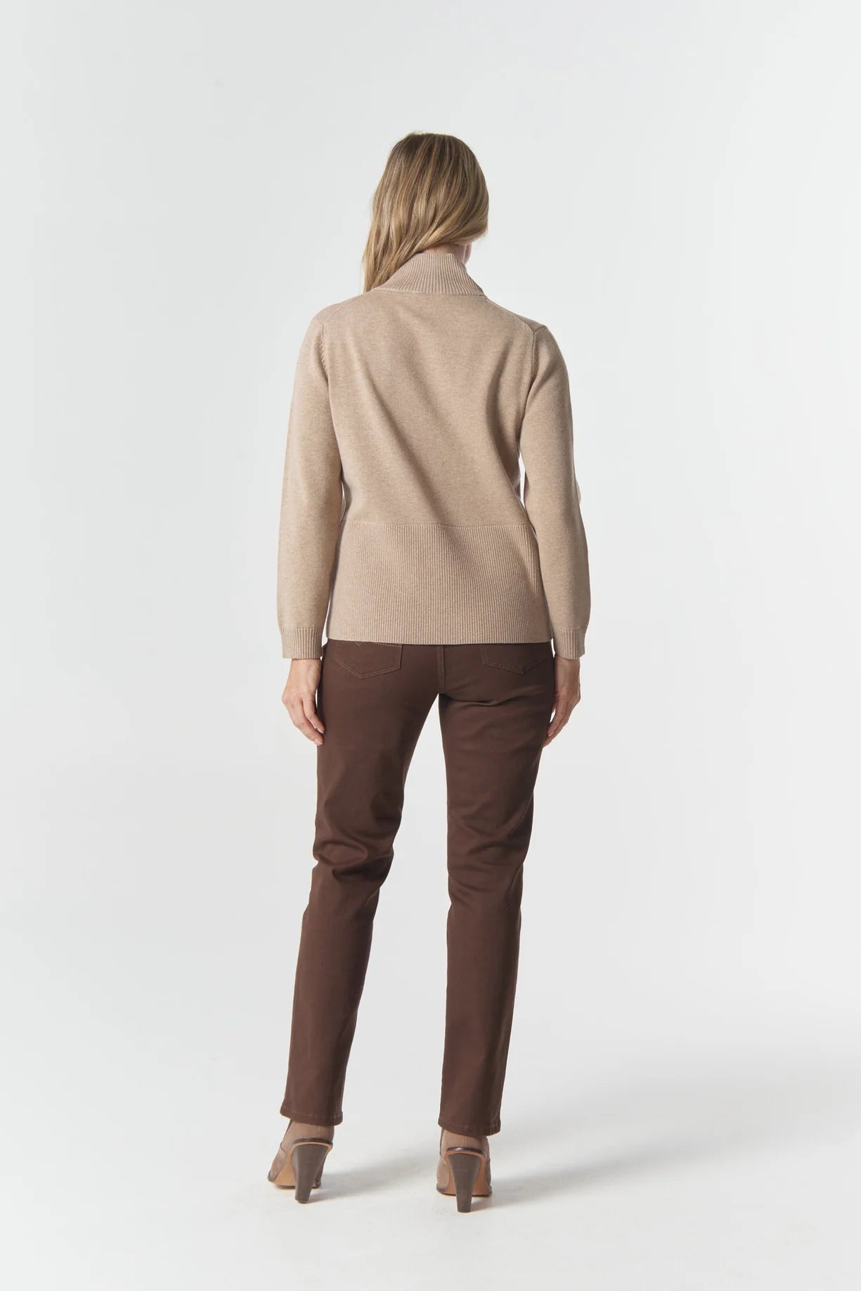 Brook Merino Cotton Knit Cardigan | Oatmeal