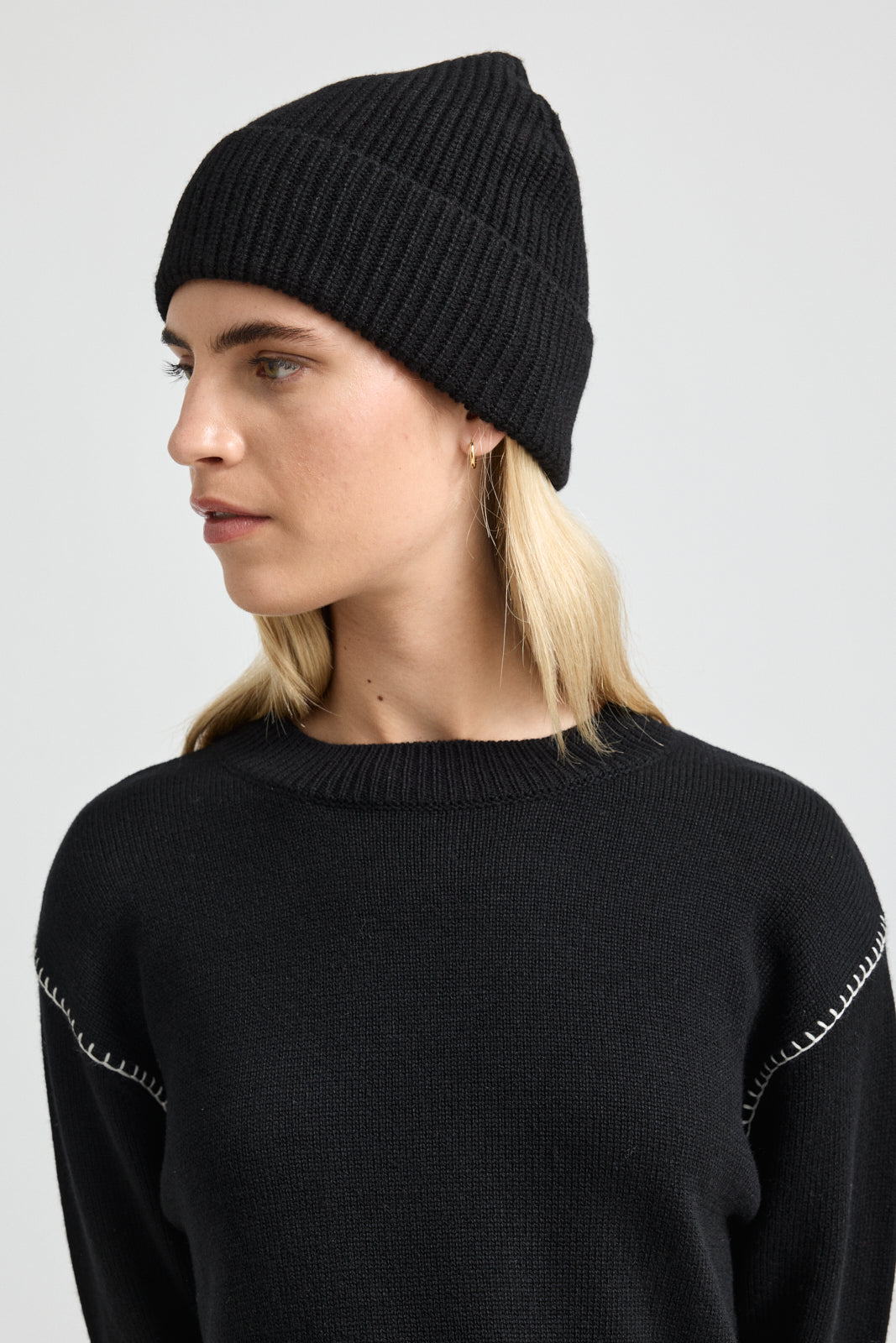 Rib Knit Beanie | Black - Toorallie - Beechworth Emporium