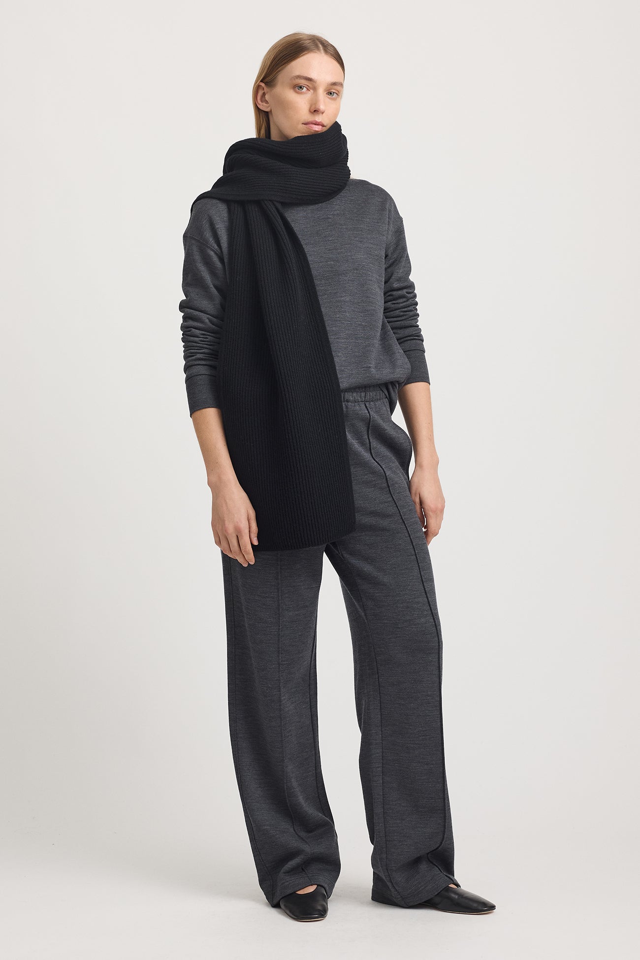 Merino Rib Scarf | Black -  - Beechworth Emporium