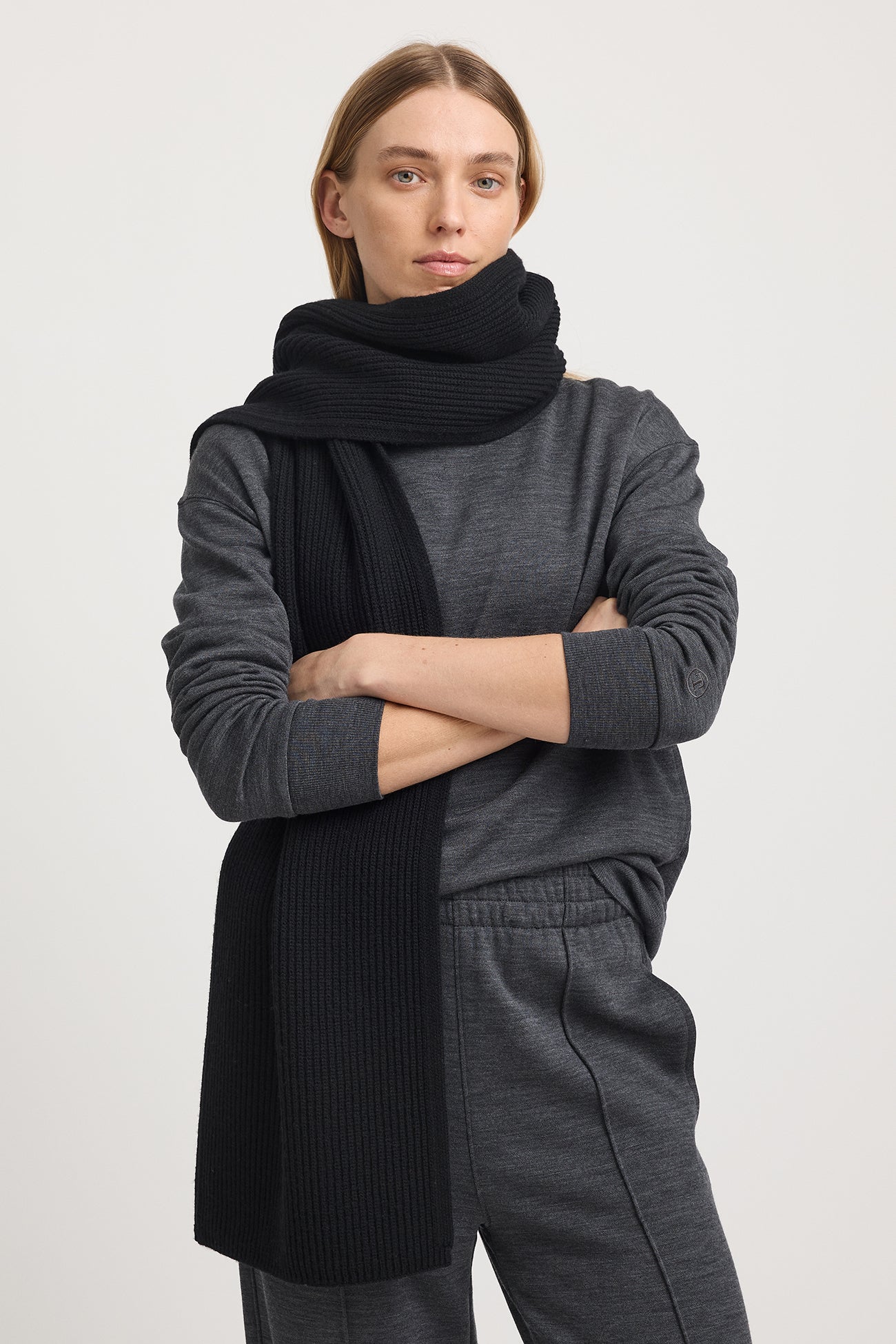 Merino Rib Scarf | Black -  - Beechworth Emporium
