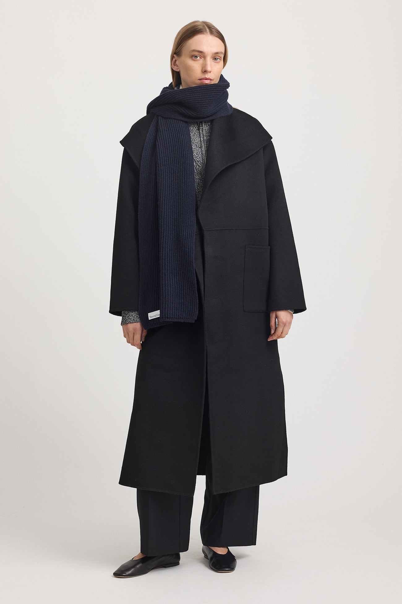 Merino Rib Scarf | French Navy