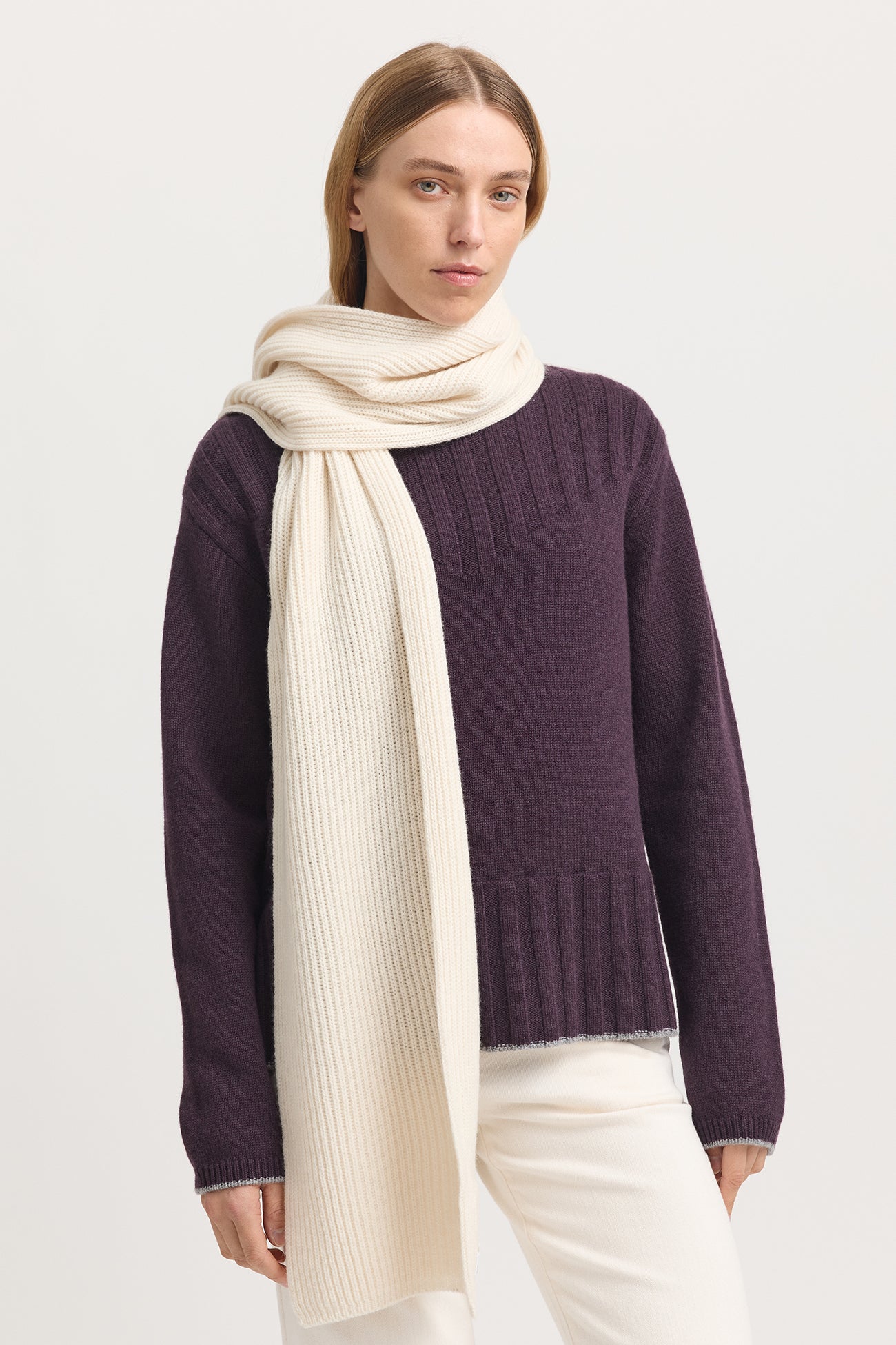 Merino Rib Scarf | Ivory -  - Beechworth Emporium
