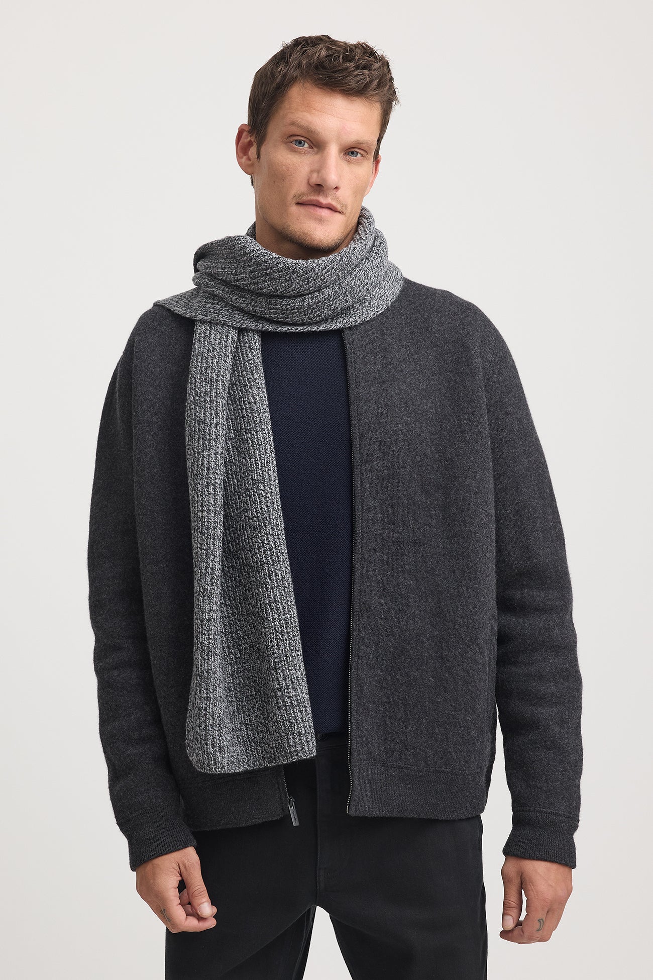 Rib Knit Scarf | Black & White -  - Beechworth Emporium