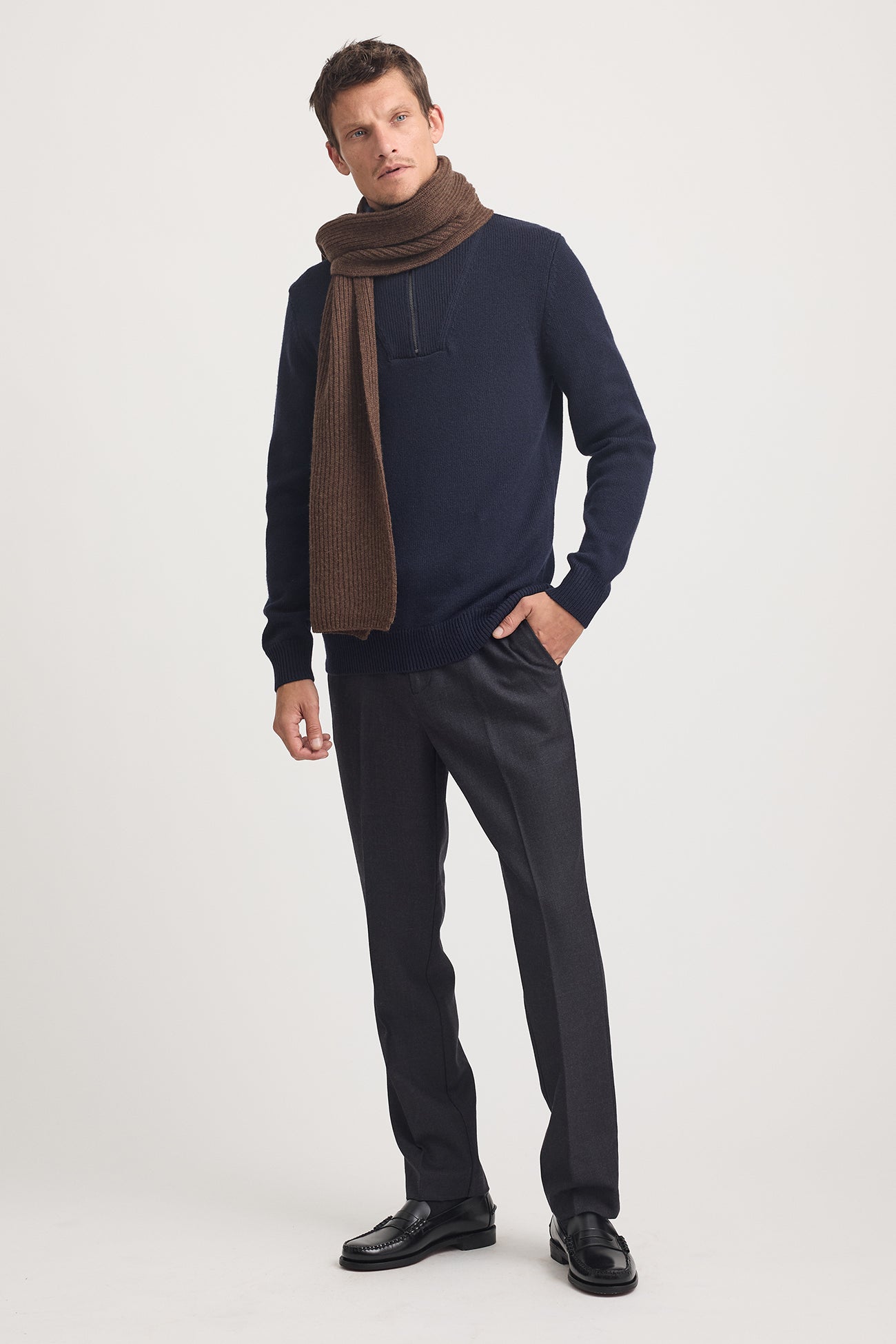 Rib Knit Scarf | Otter -  - Beechworth Emporium