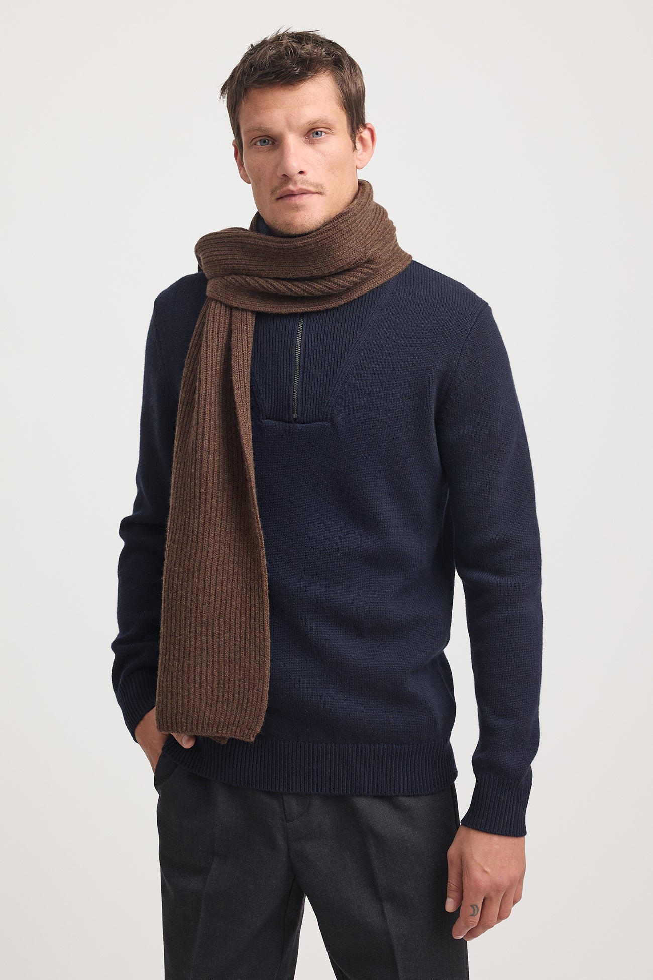 Rib Knit Scarf | Otter -  - Beechworth Emporium