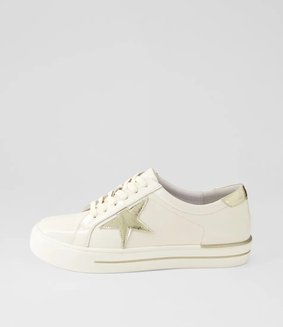 Alysia W Ivory Gold Groove Multi Sneakers - Ziera - Beechworth Emporium