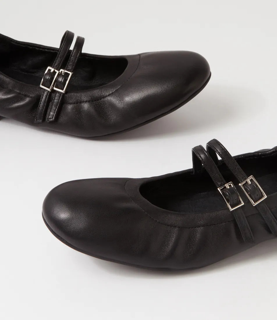 Belery Black Leather Ballet Flats - Mollini - Beechworth Emporium