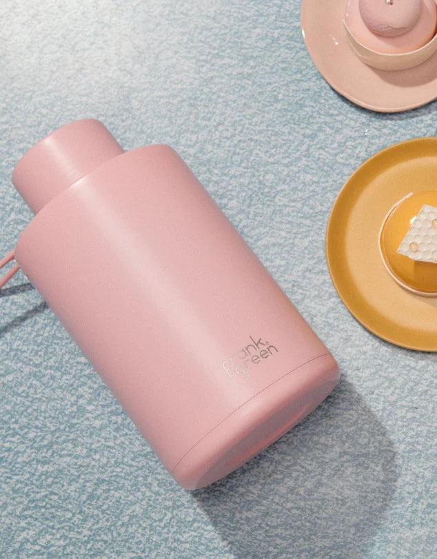 Ceramic Reusable Bottle w Straw Lid 68oz | Blushed - - Beechworth Emporium