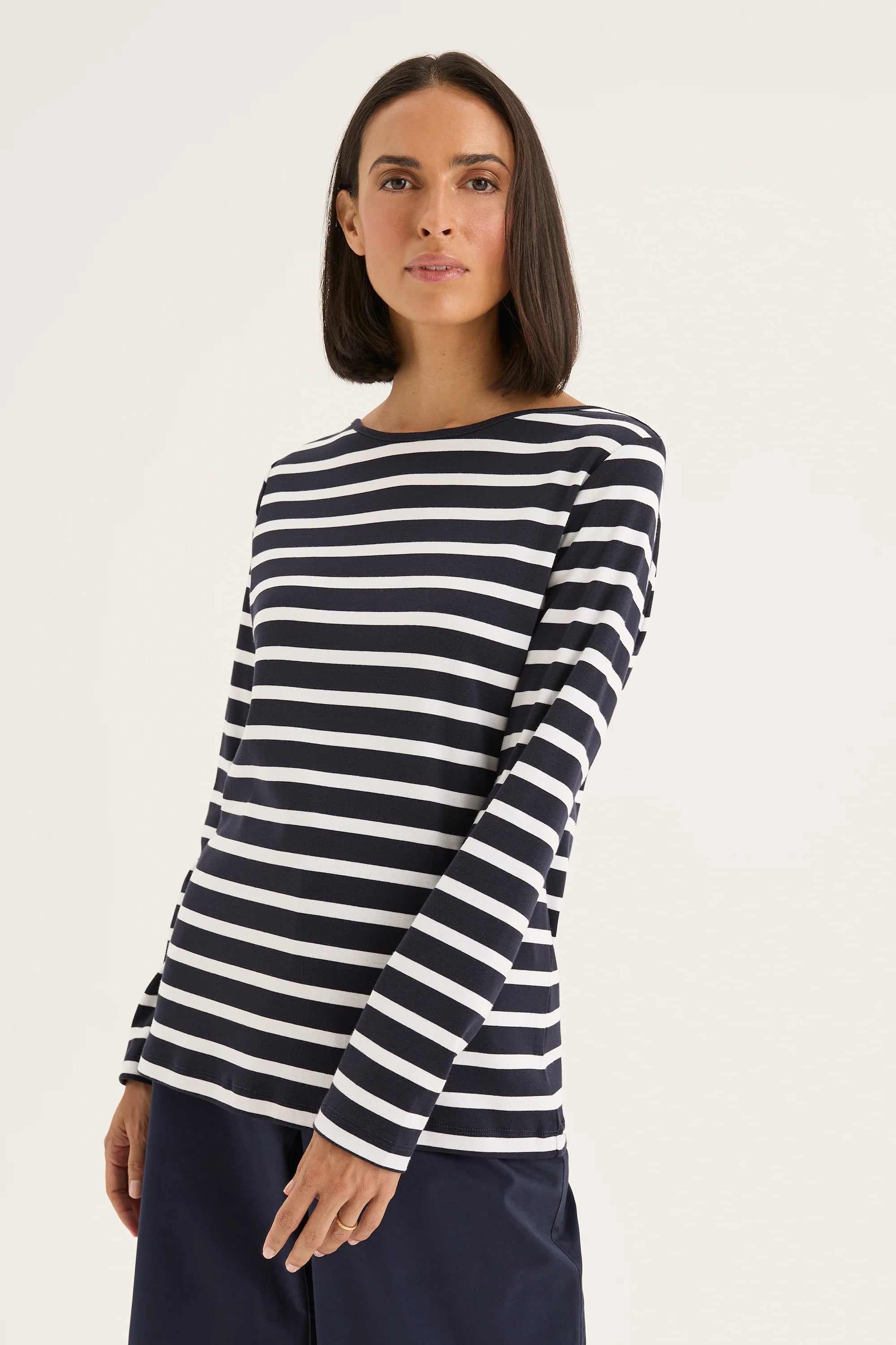Boardwalk Tee | Navy/White