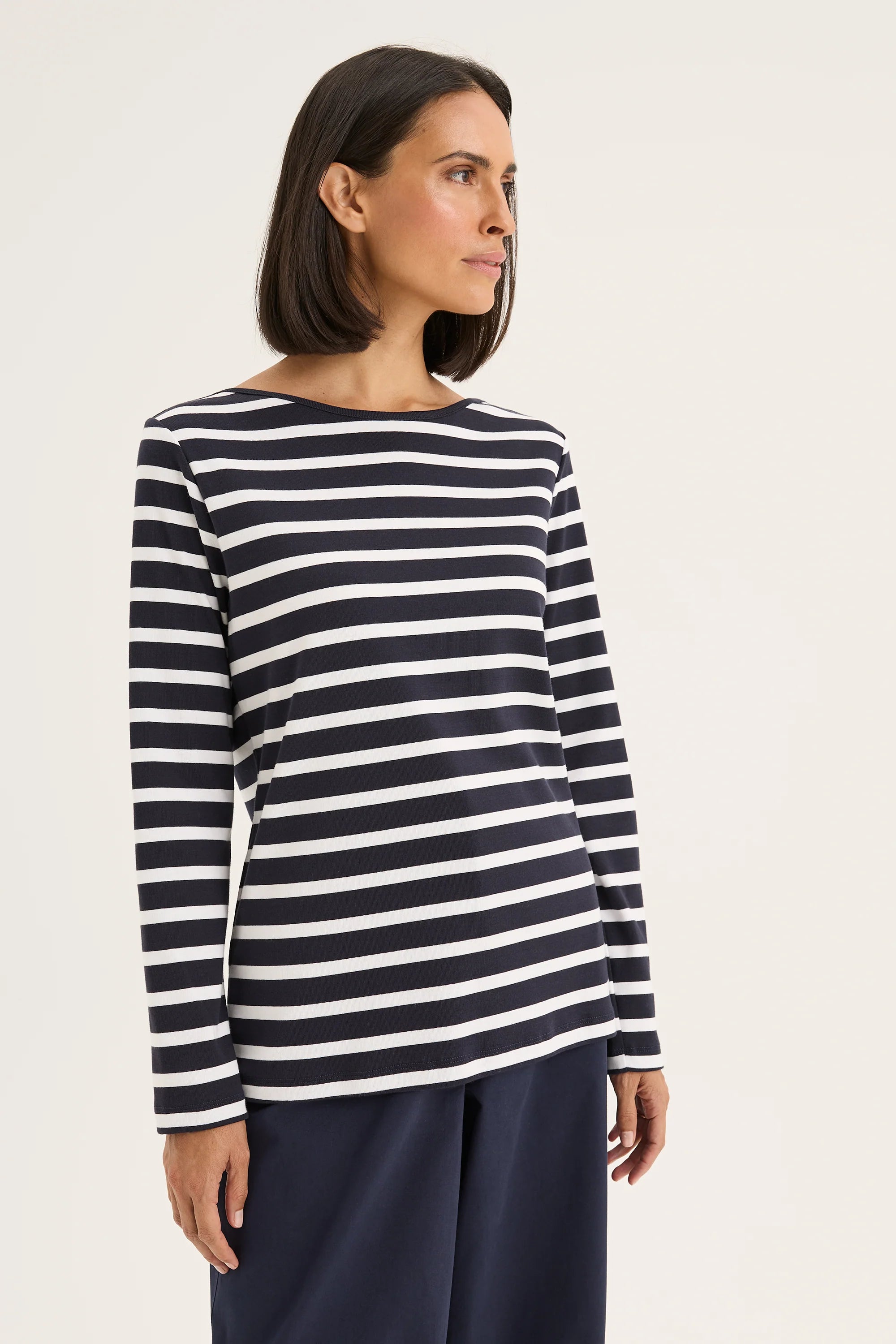 Boardwalk Tee | Navy/White