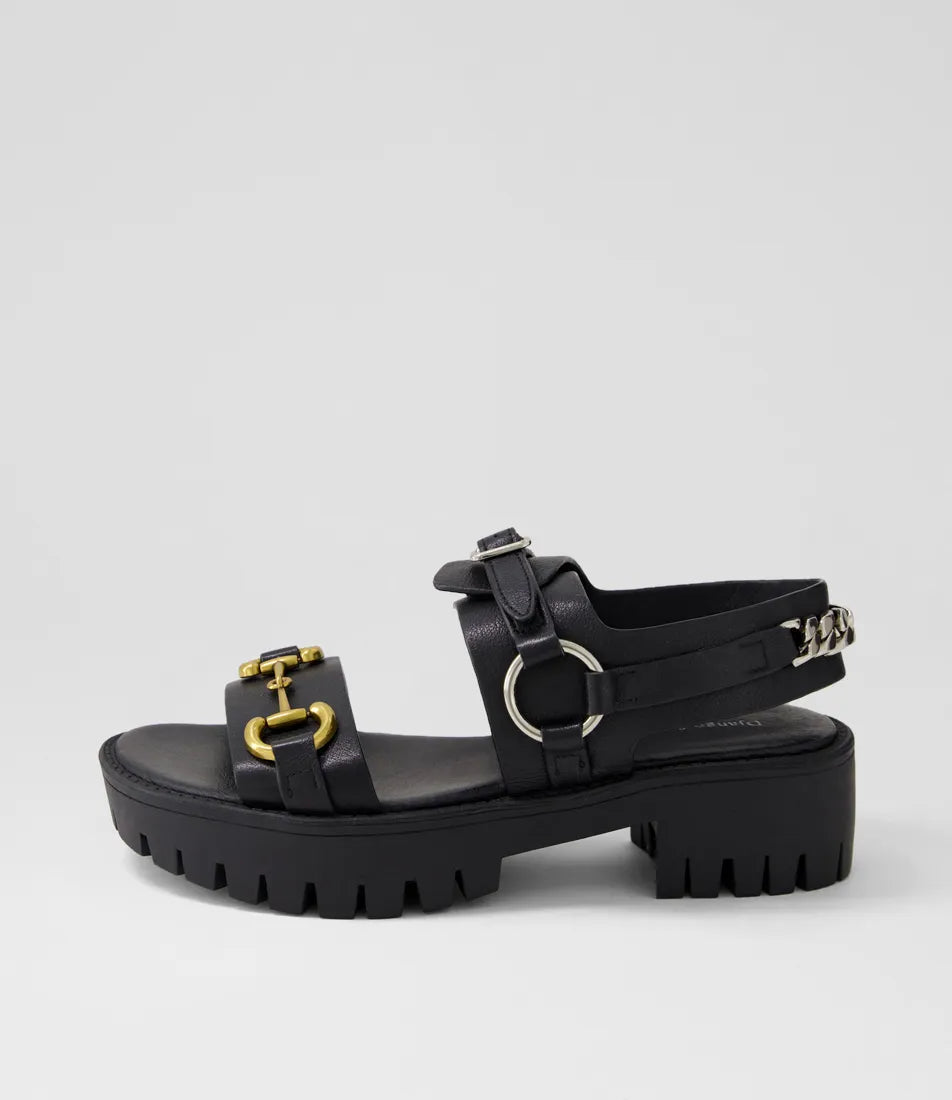 Briming Black Leather Sandal - Django & Juliette - Beechworth Emporium