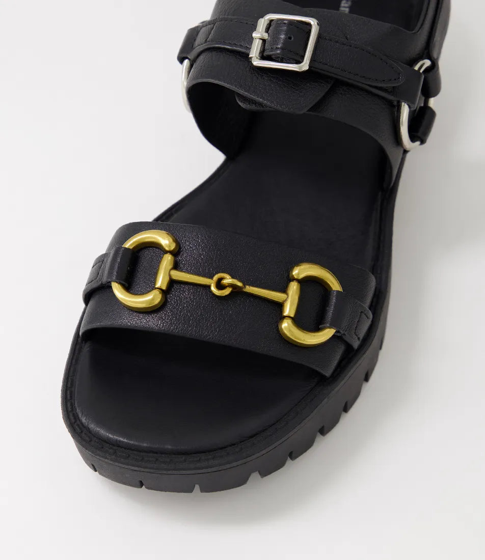 Briming Black Leather Sandal - Django & Juliette - Beechworth Emporium