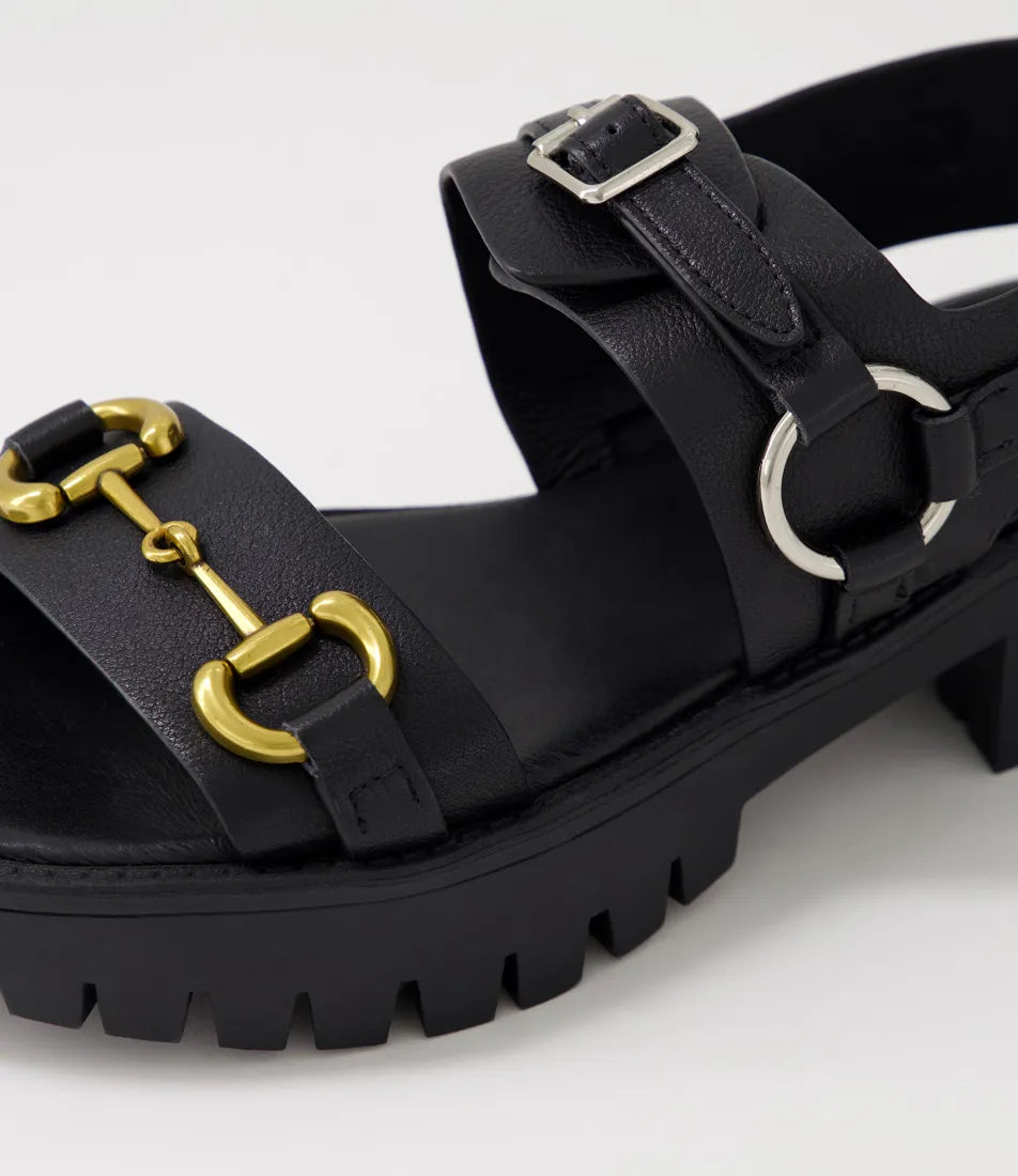 Briming Black Leather Sandal - Django & Juliette - Beechworth Emporium