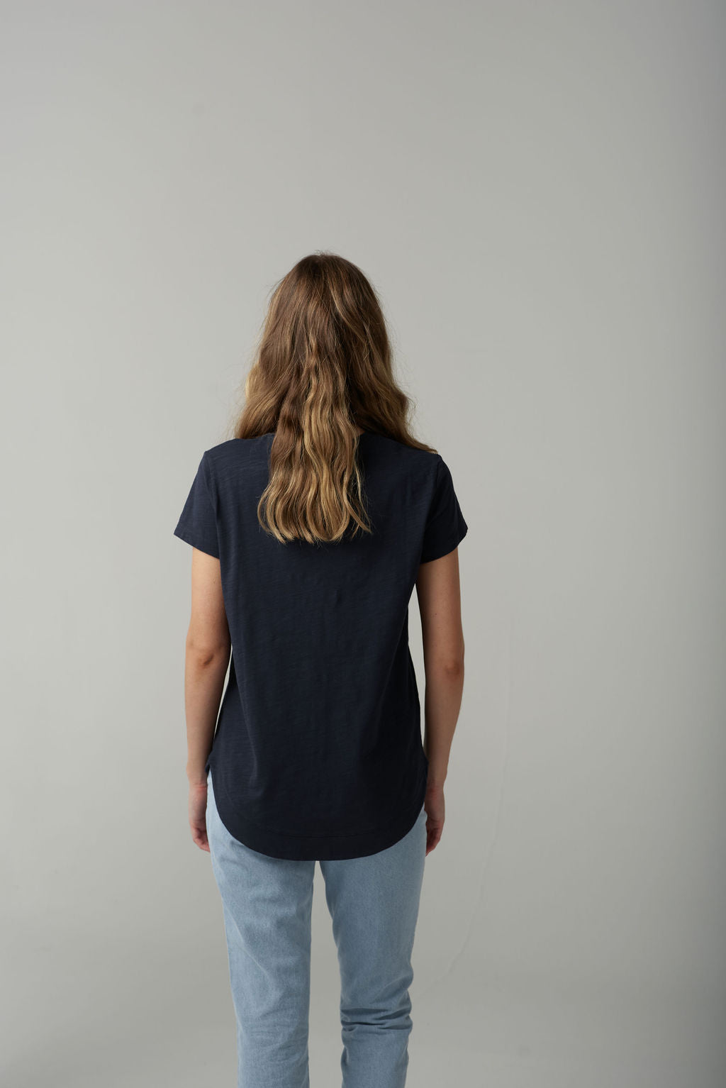 Shaped Hem Tee | Parisian Navy