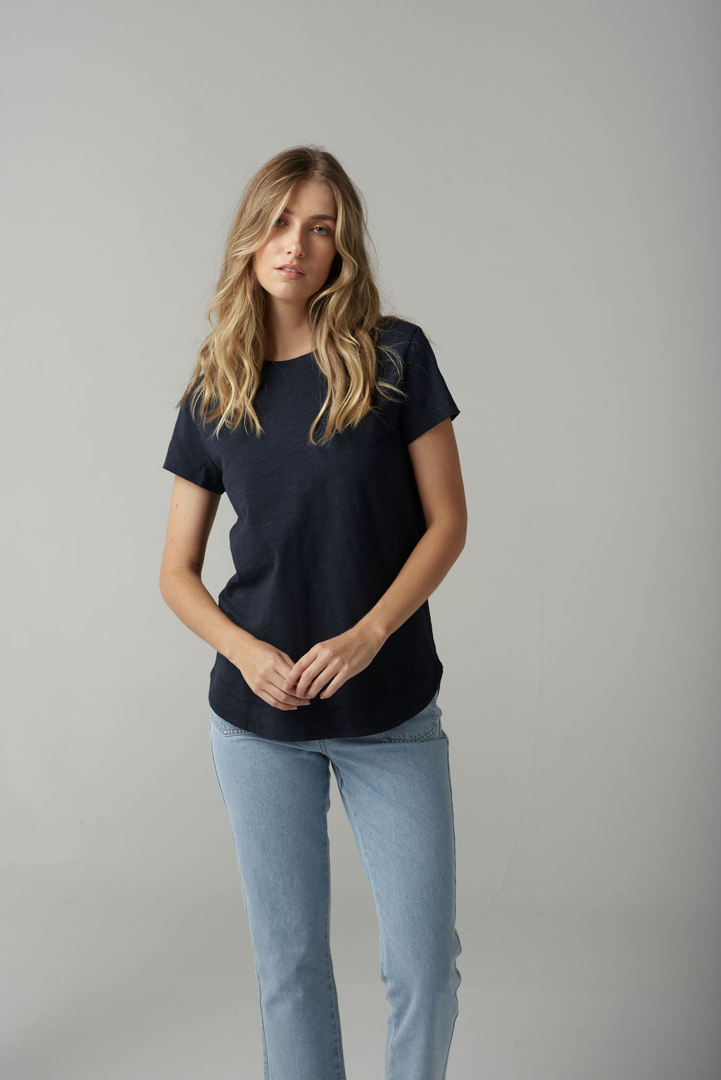 Shaped Hem Tee | Parisian Navy