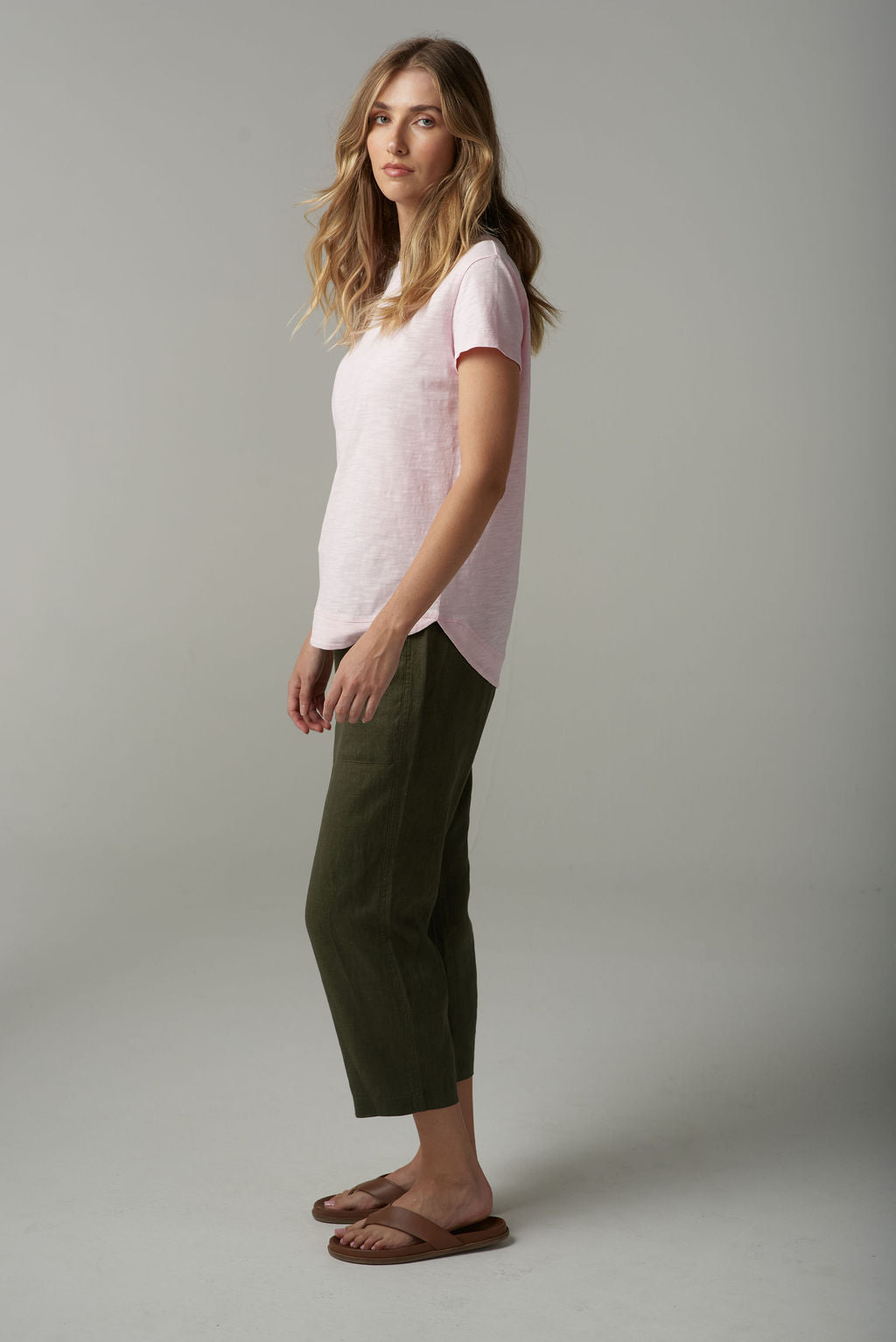 Shaped Hem Tee | Pink Touch