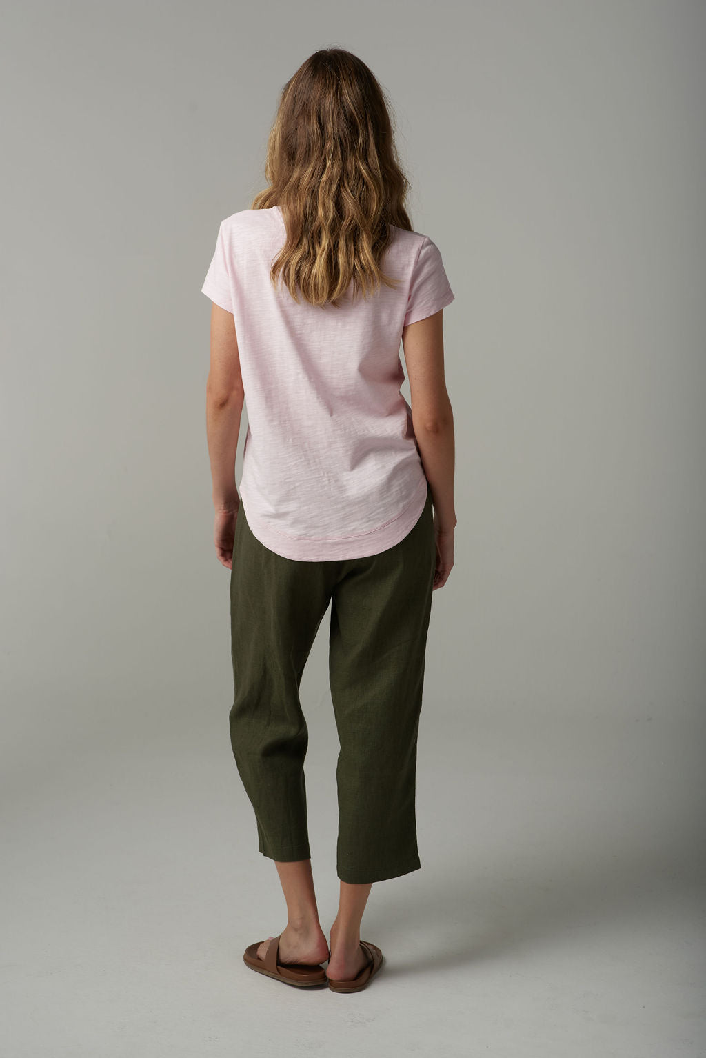 Shaped Hem Tee | Pink Touch